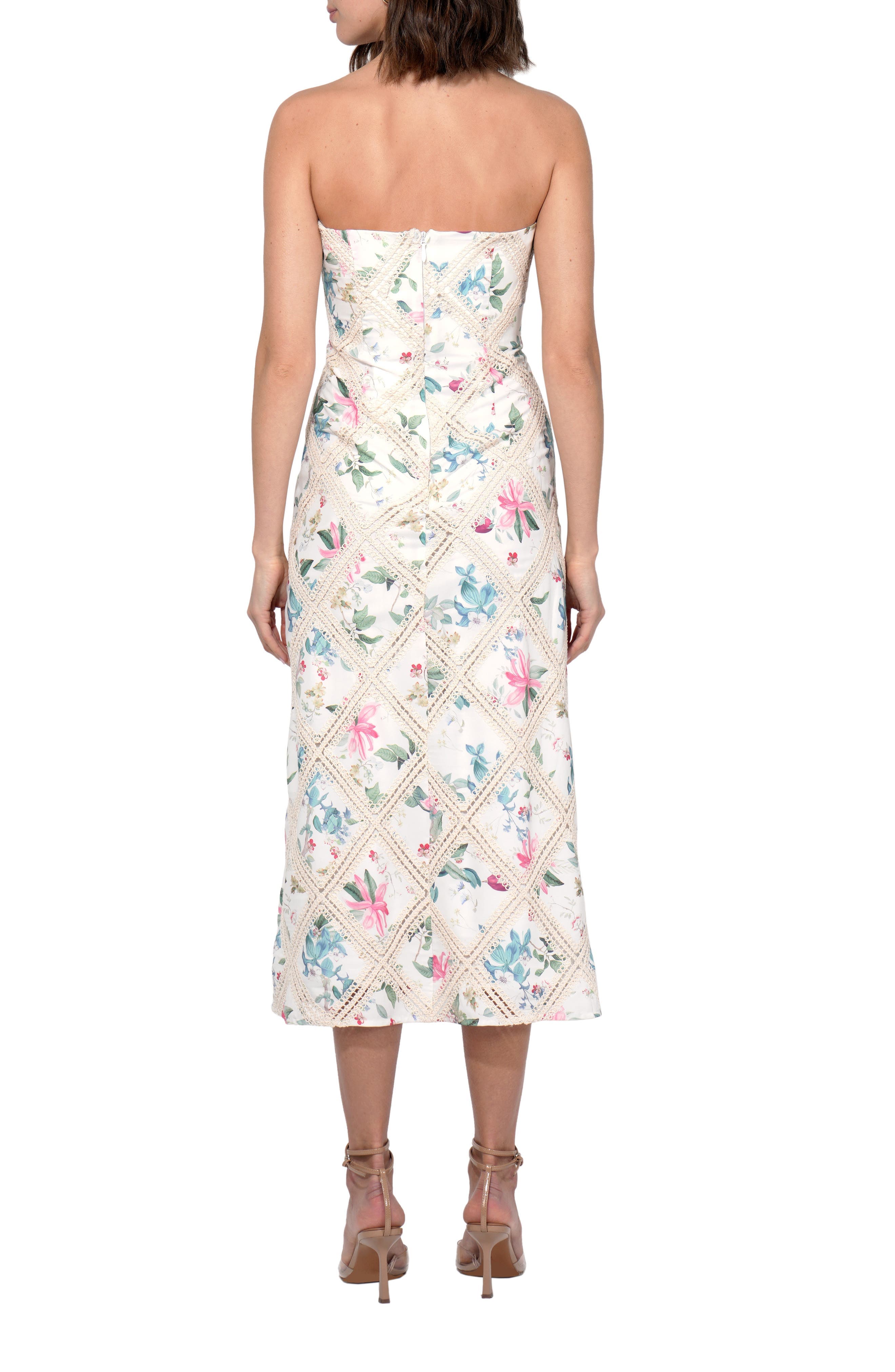 Manon Lace Inset Strapless Midi Sundress - image 2
