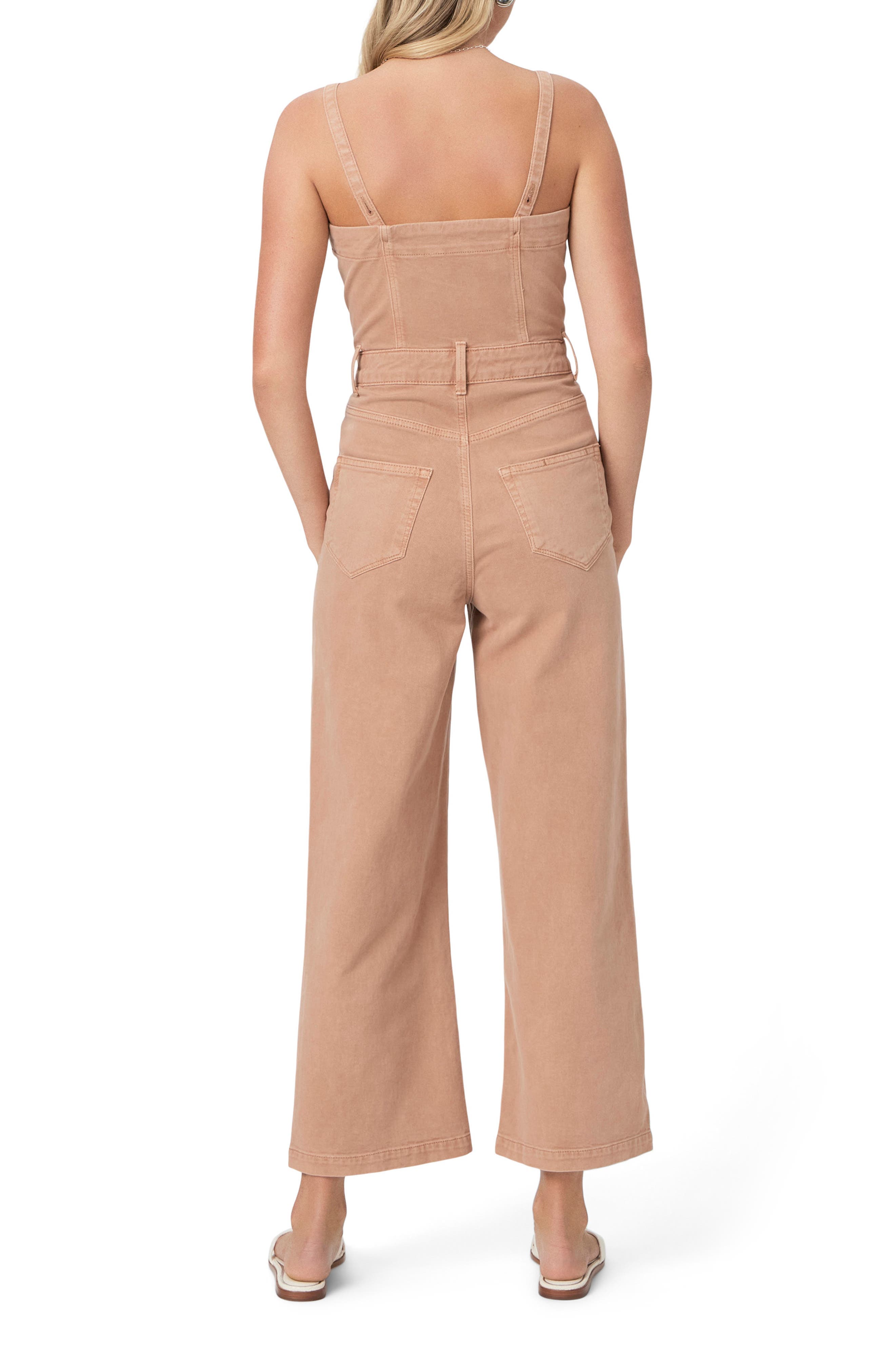 Anessa Sleeveless Crop Wide Leg Denim Jumpsuit - image 2