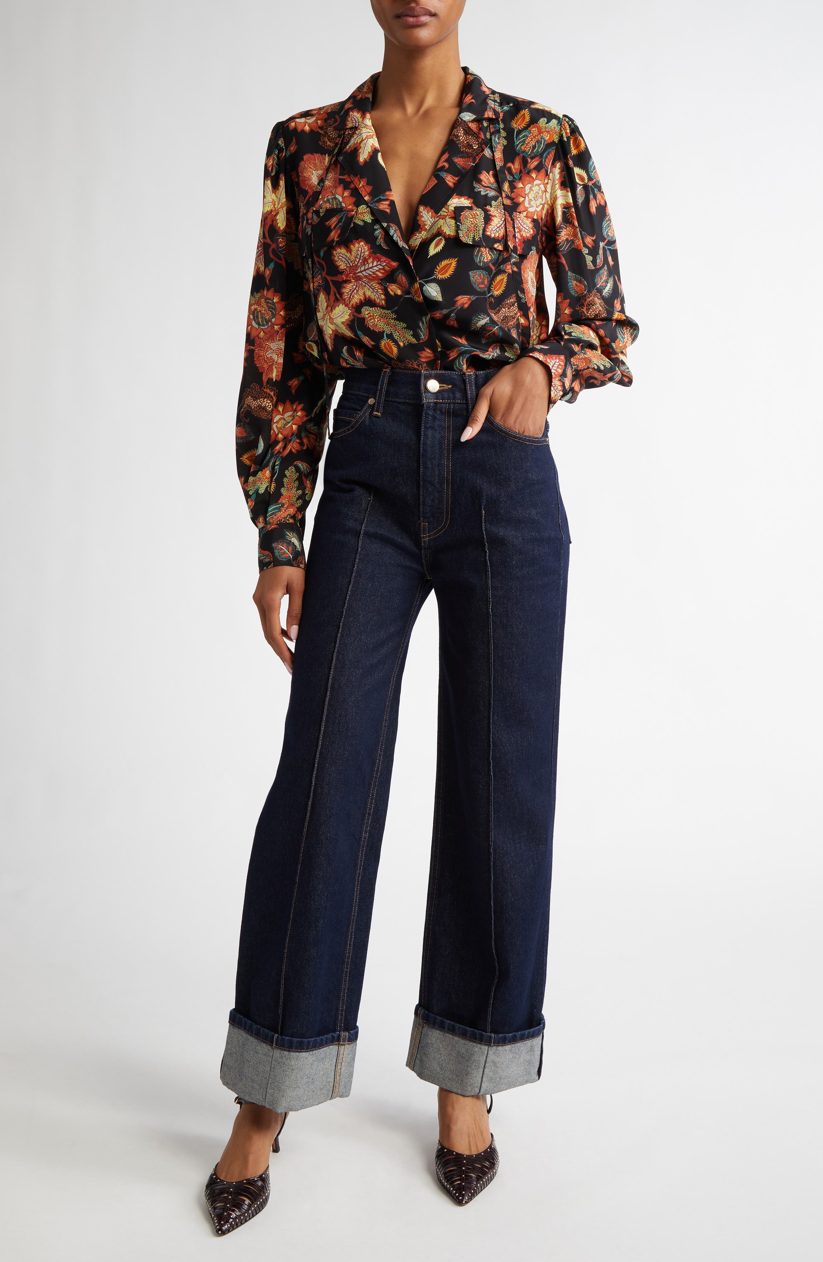 Florian Long Sleeve Silk Top - image 2