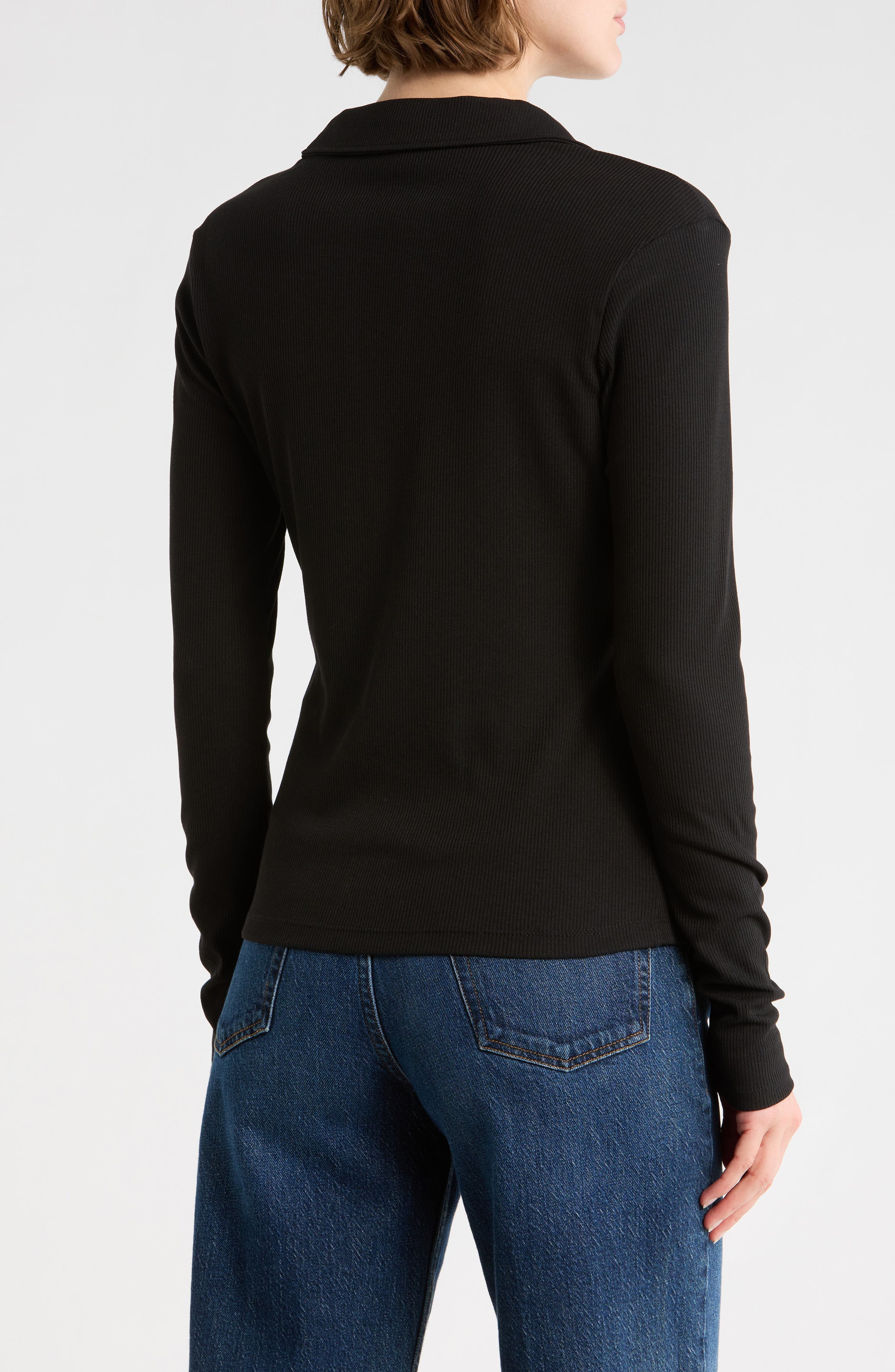 Johnny Collar Long Sleeve Button-Up Top - image 2