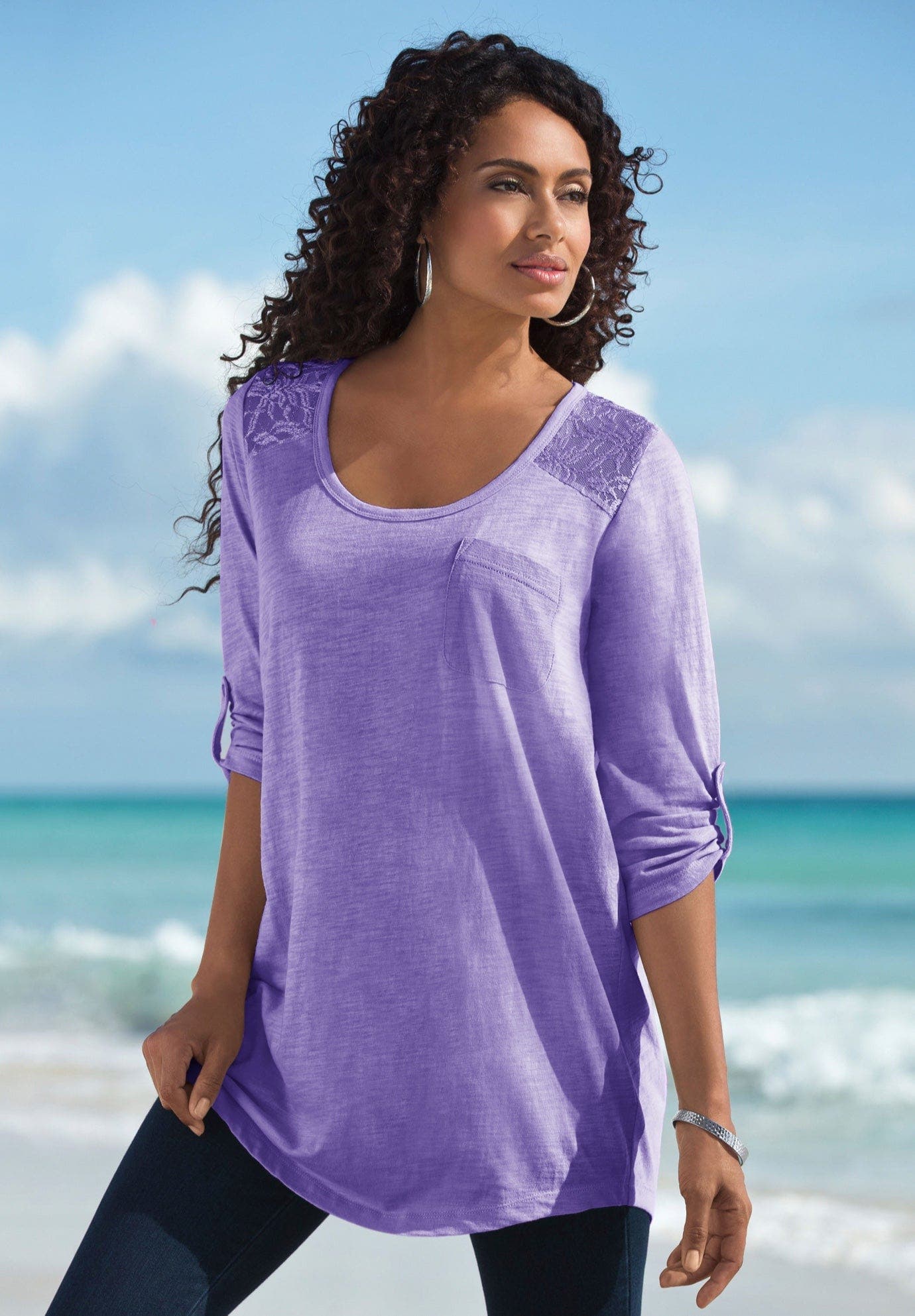Textured Lace Trimmed Tunic - image 2