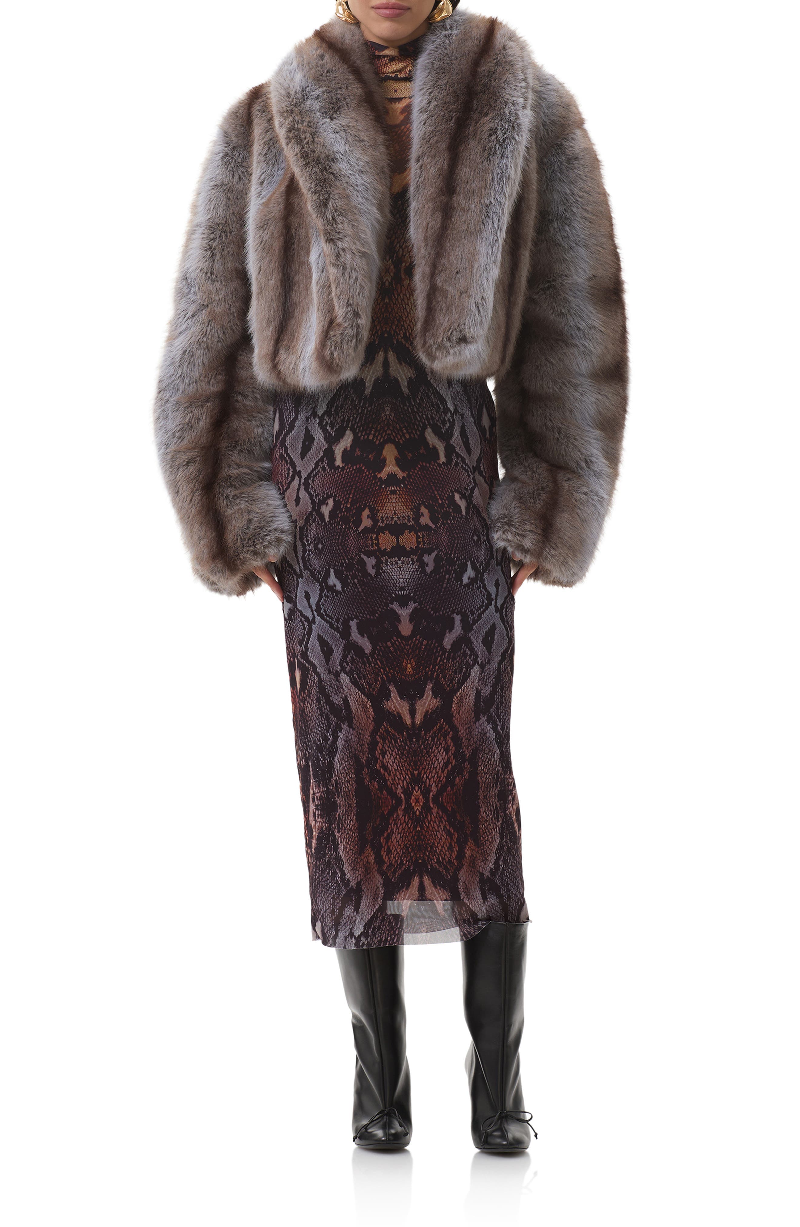 Stephanie Stripe Faux Fur Jacket - image 1