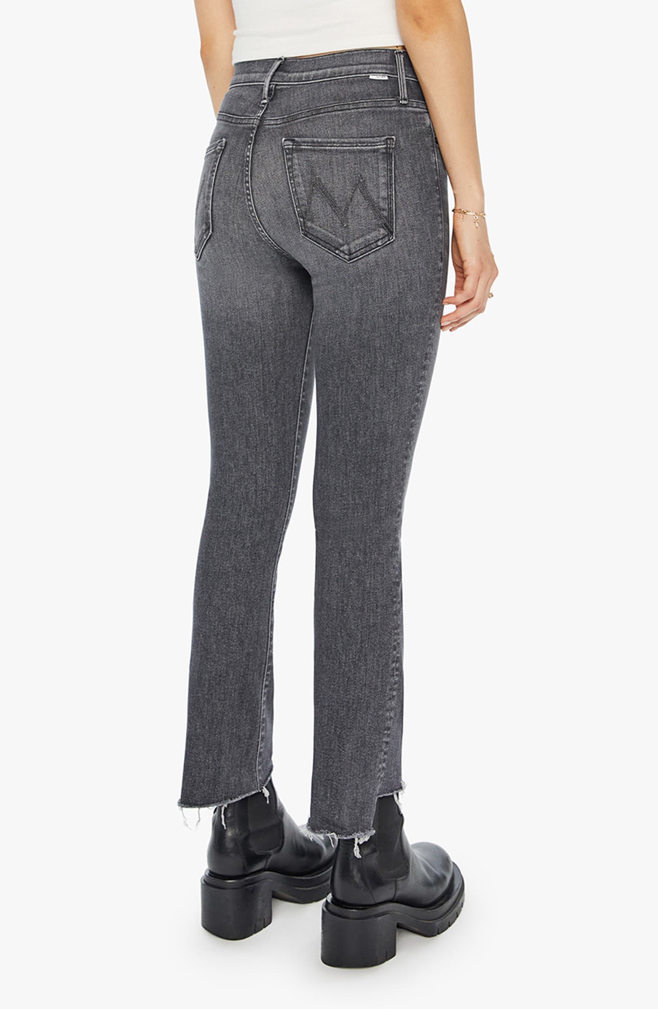 The Insider High Waist Frayed Step Hem Crop Bootcut Jeans - image 2