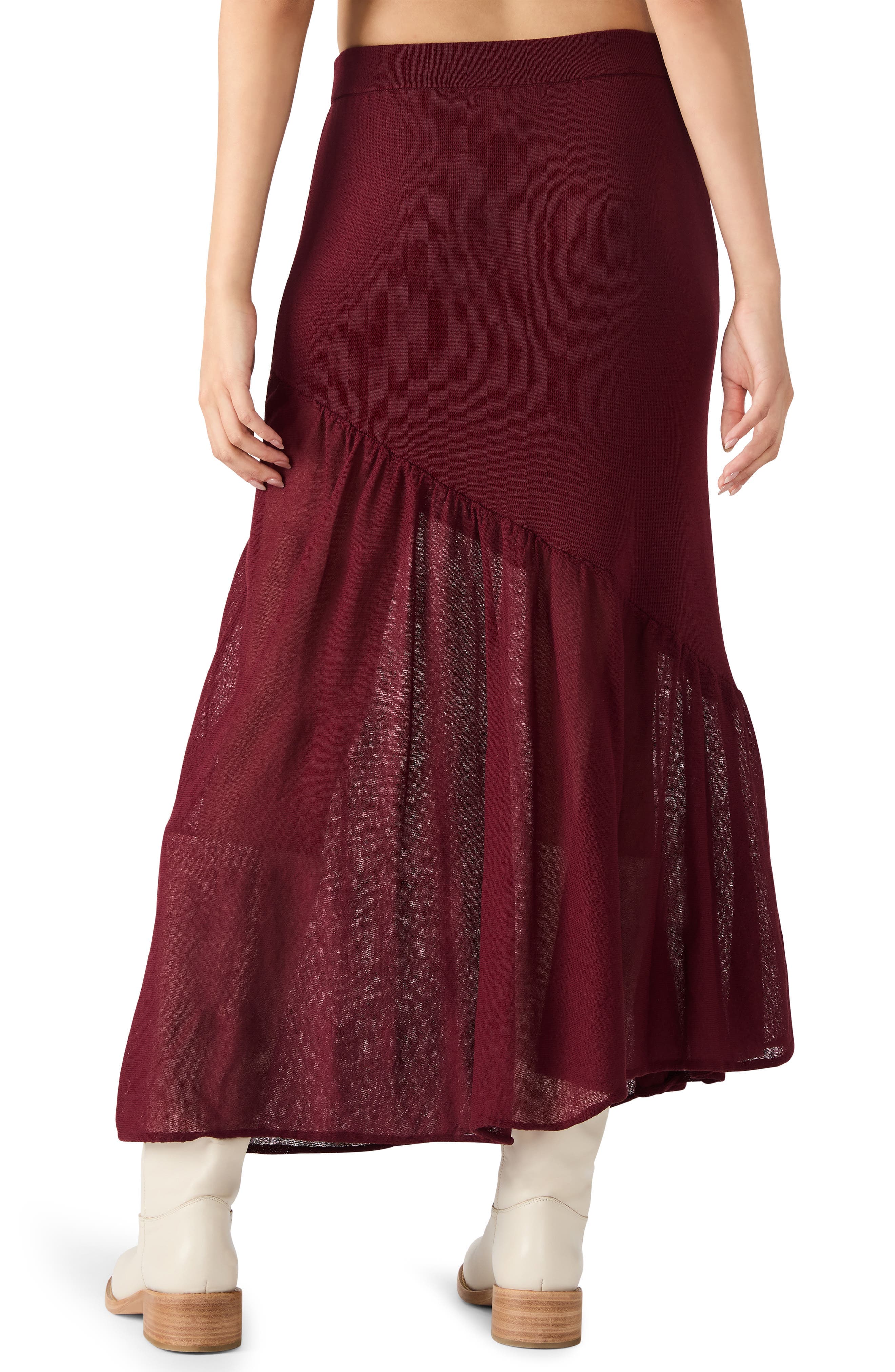 Aneira Asymmetric Knit Maxi Skirt - image 2