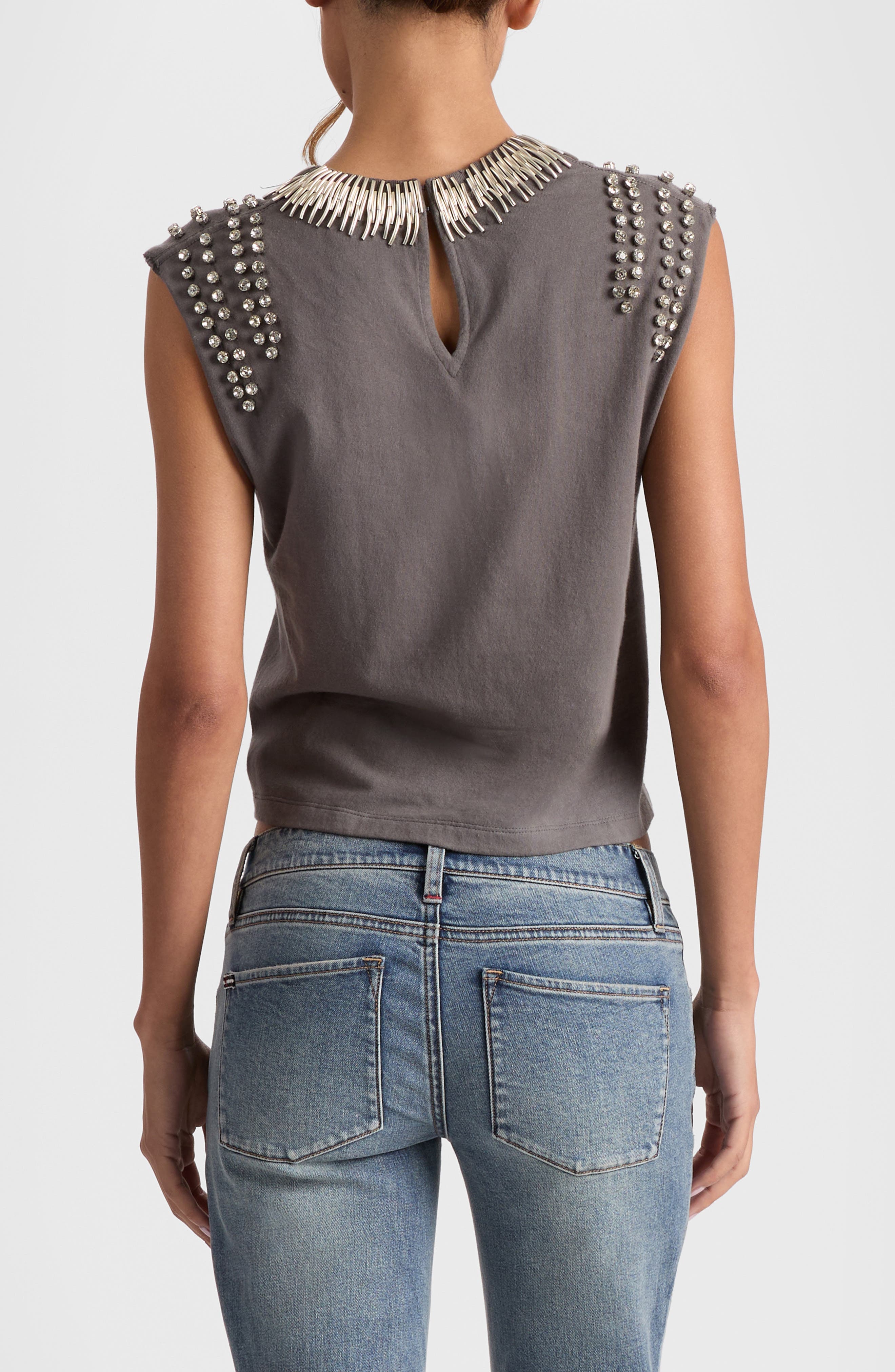 Micah Embellished Graphic Muscle Tee - image 2