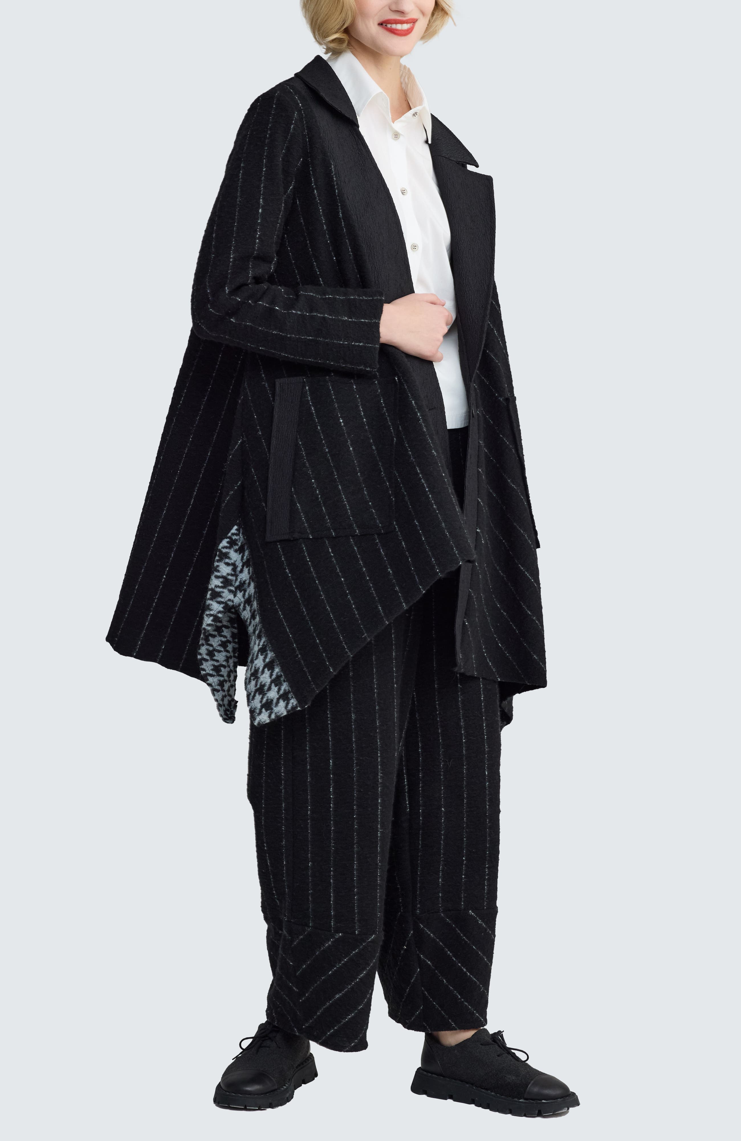 Sunniva Mixed-Media Long Jacket - image 2