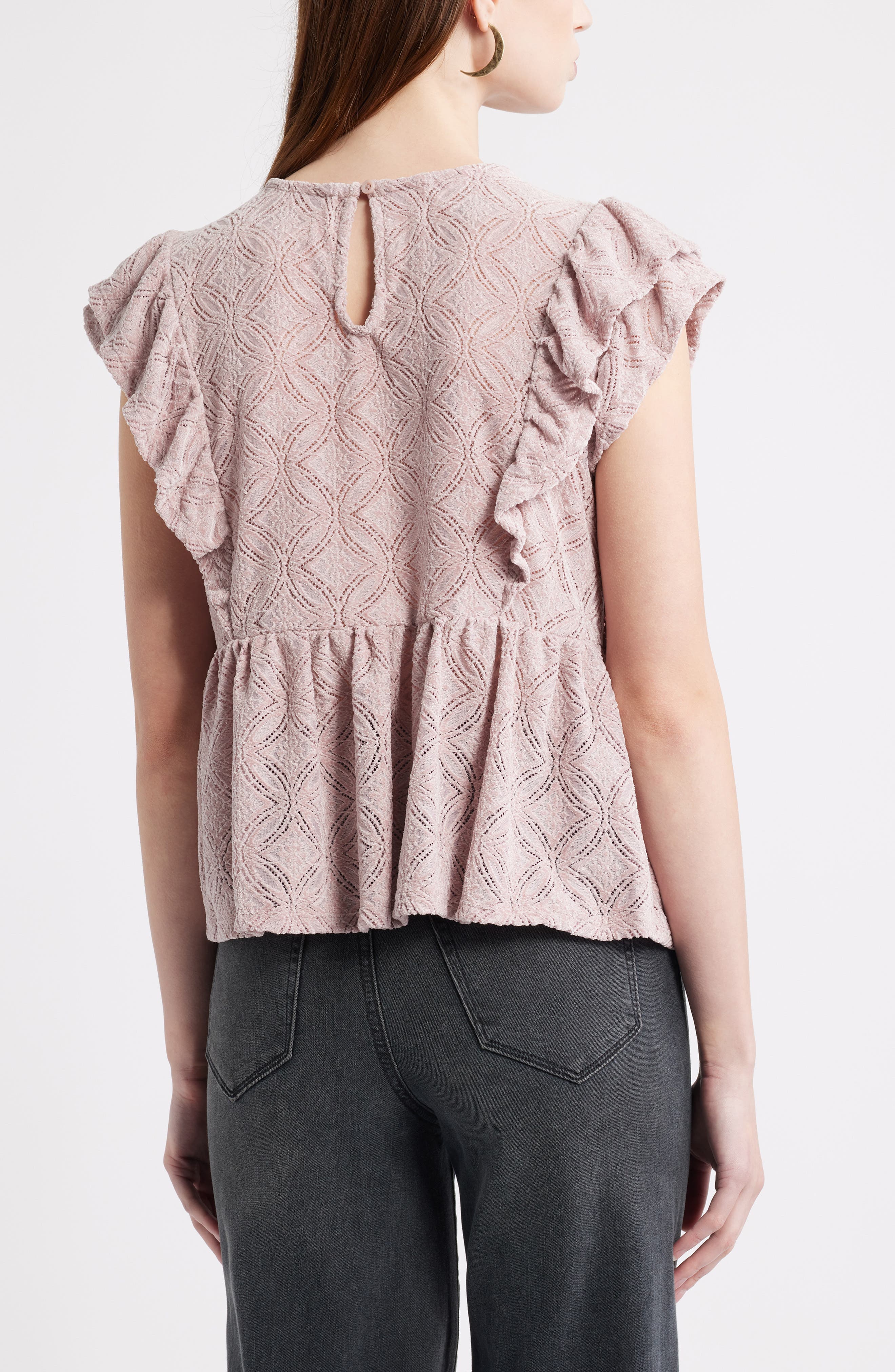 Flutter Sleeve Peplum Top - image 4