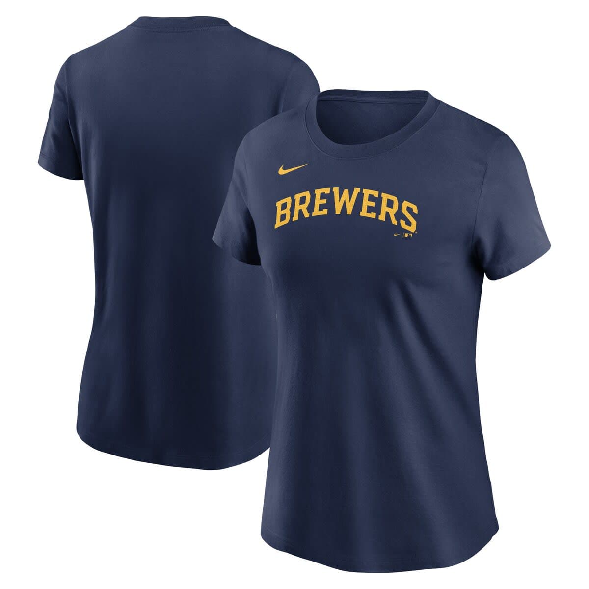 Women's Nike  Navy Milwaukee Brewers Fuse Wordmark T-Shirt - image 1