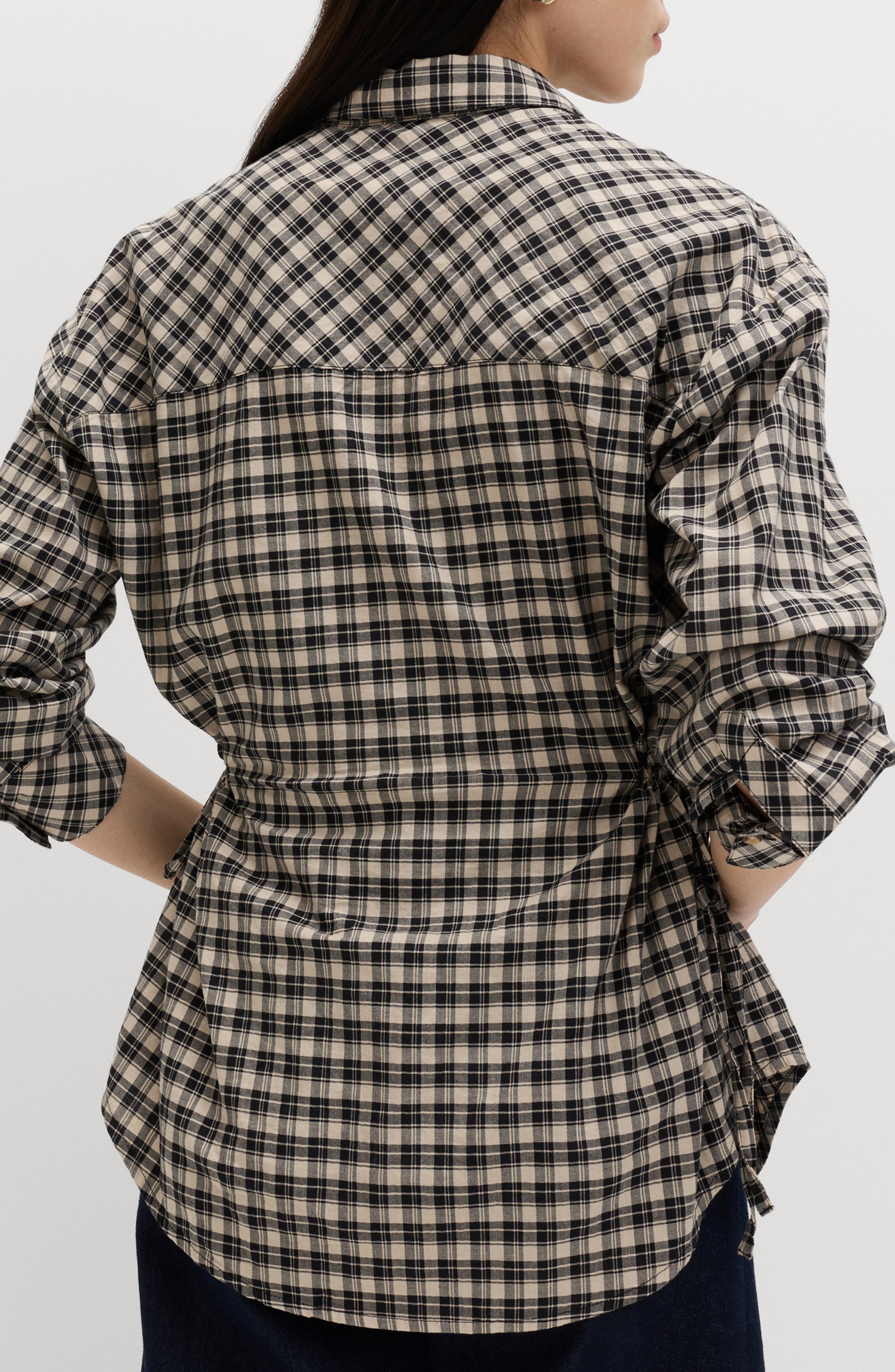 Drawstring Waist Cotton Shirt - image 2
