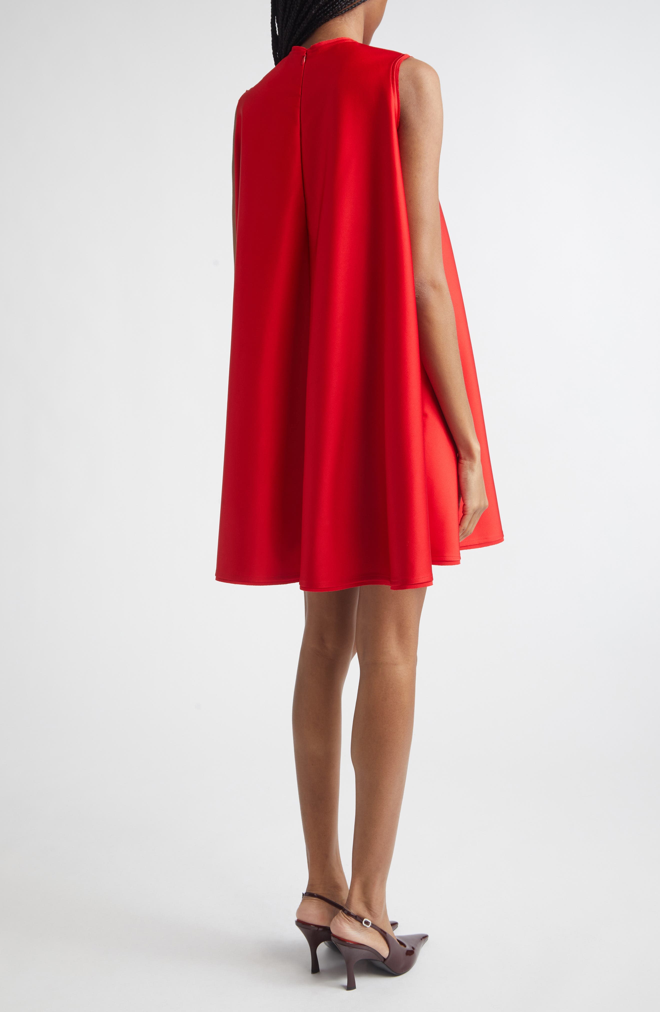 Crepe Back Satin Trapeze Minidress - image 2