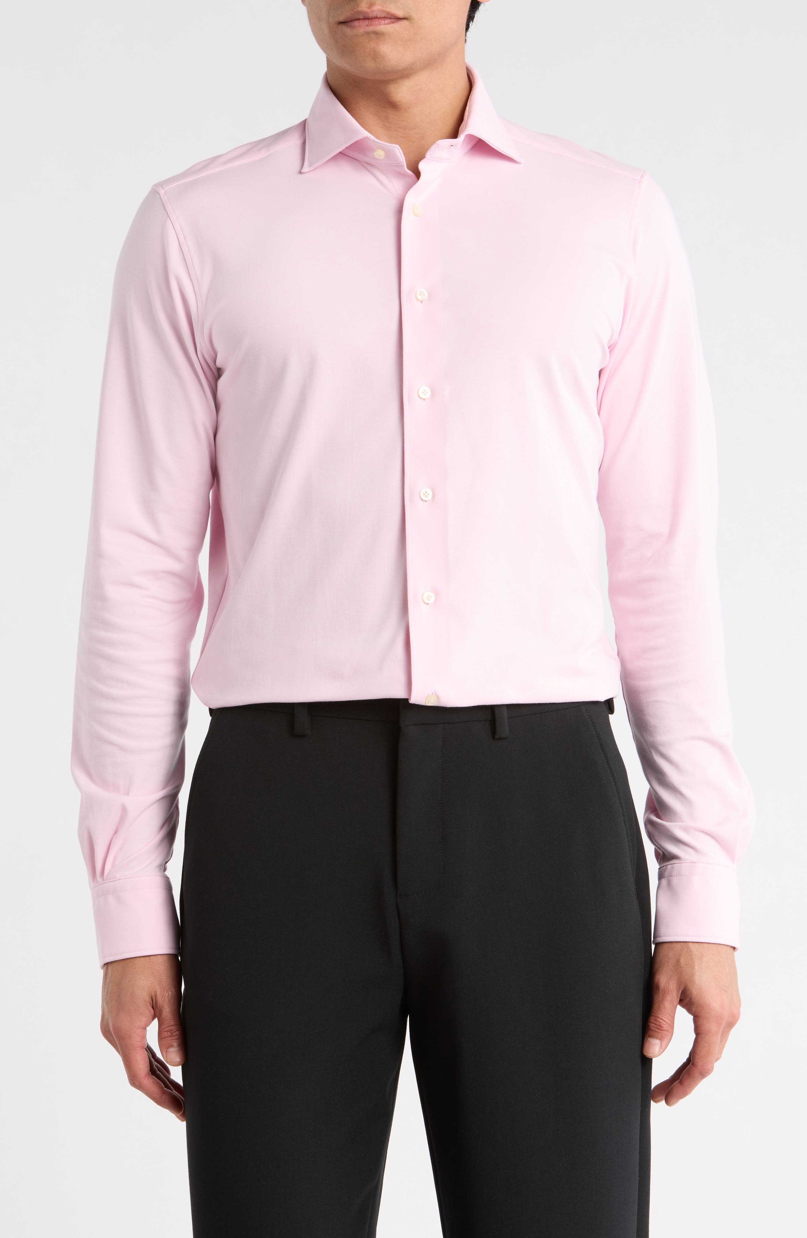 4Flex Stretch Modern Fit Knit Dress Shirt - image 1