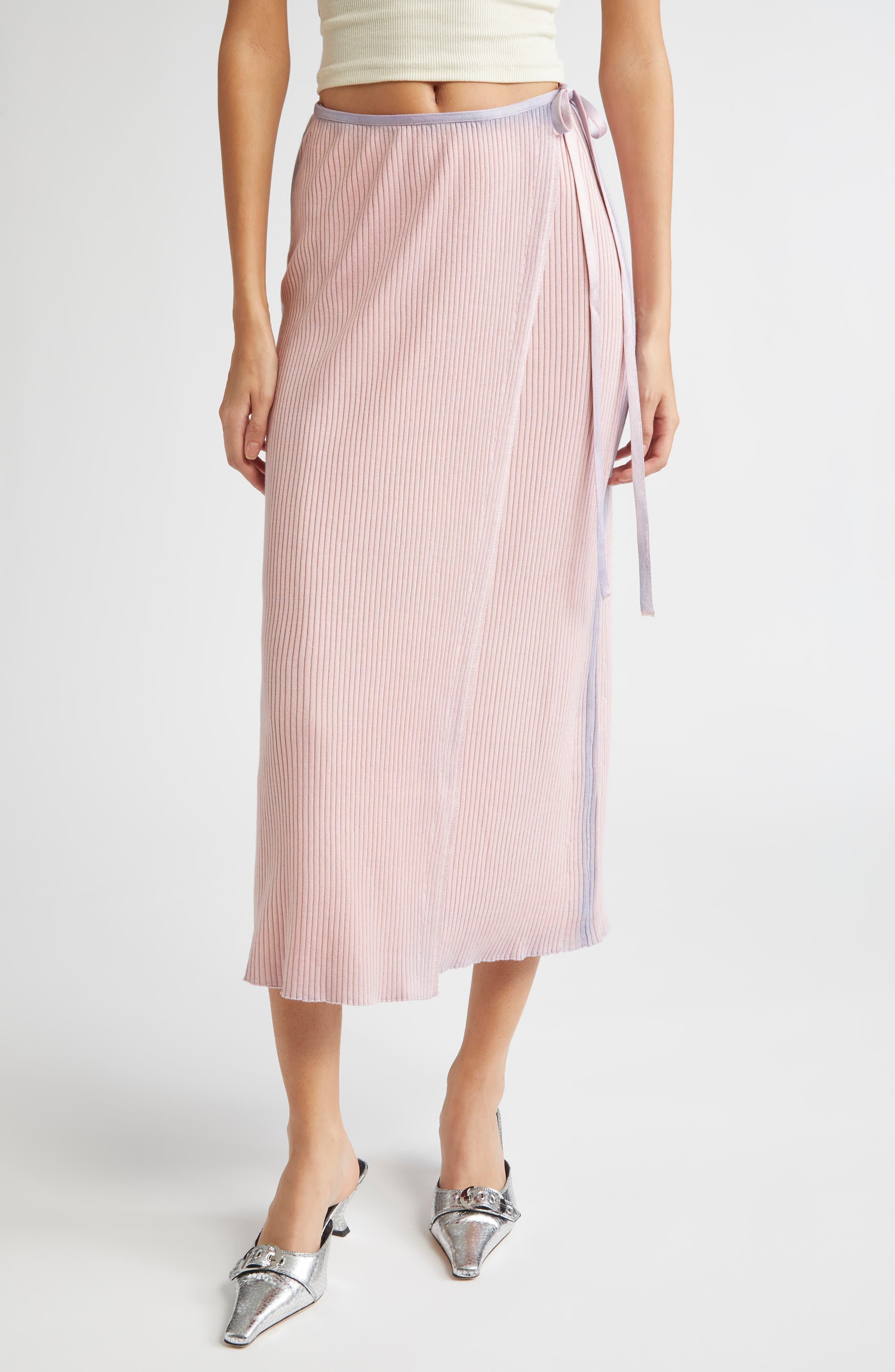 Ombre Rib Knit Wrap Skirt - image 1