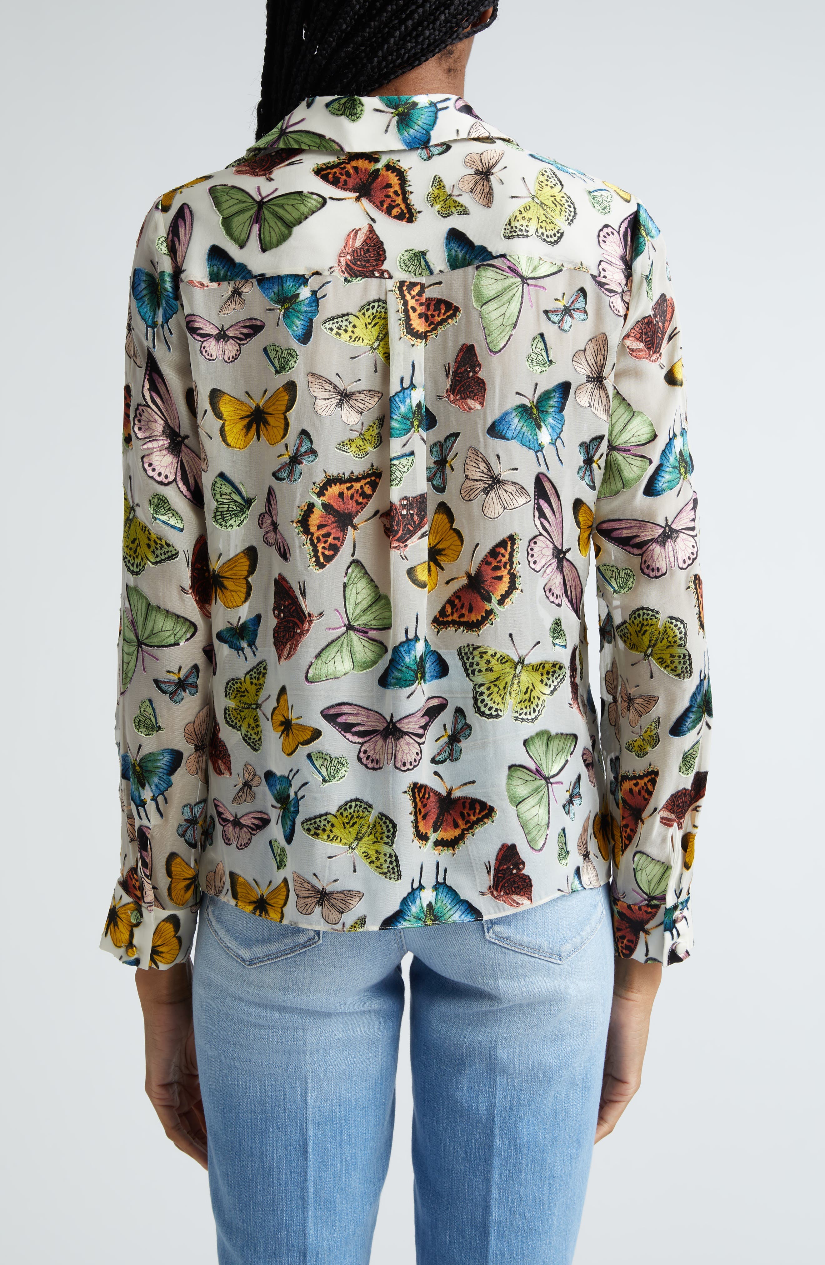 Eloise Butterfly Print Button-Up Shirt - image 2