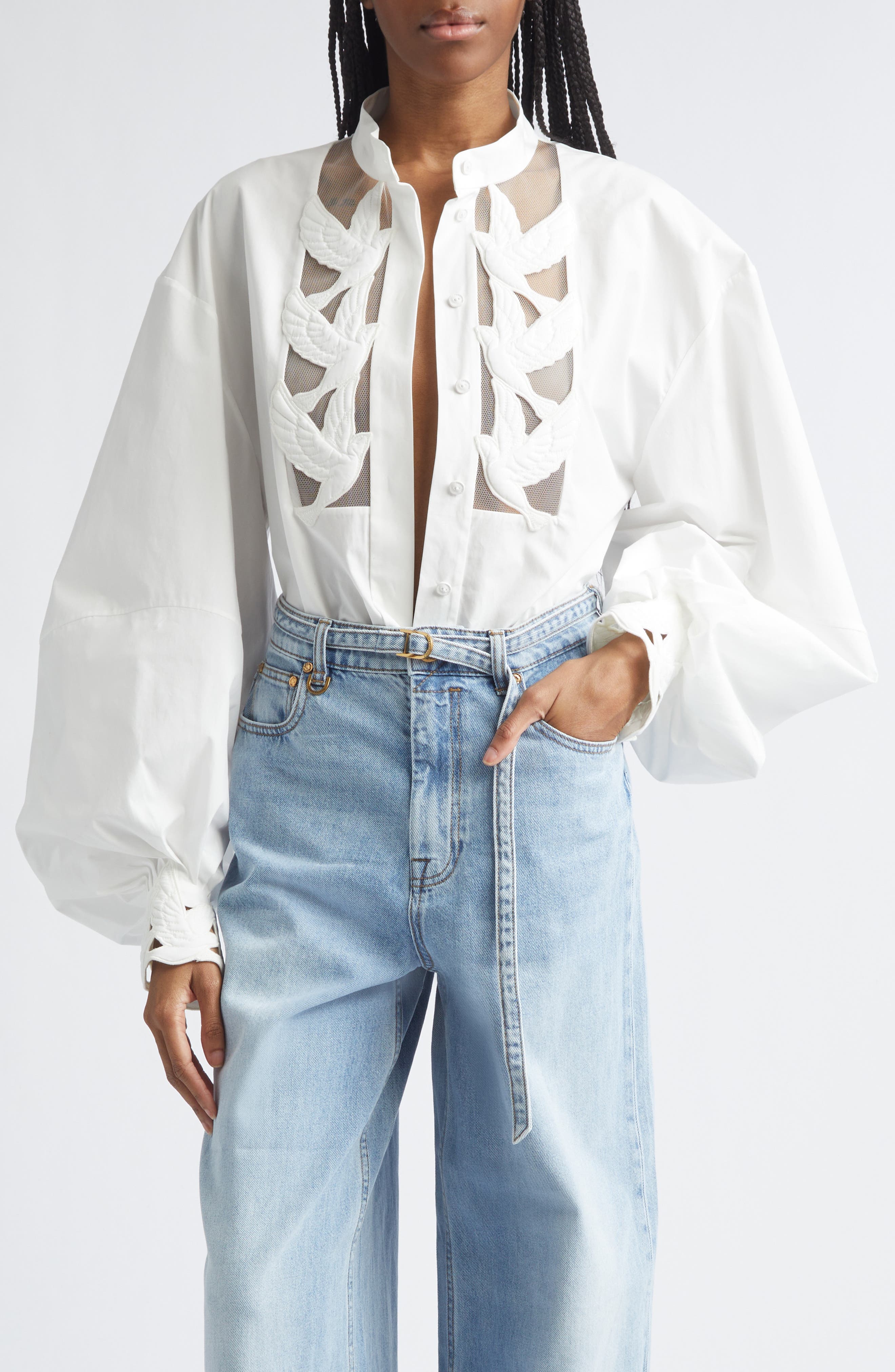 Kindred Spirit Luna Applique Button-Up Shirt - image 1