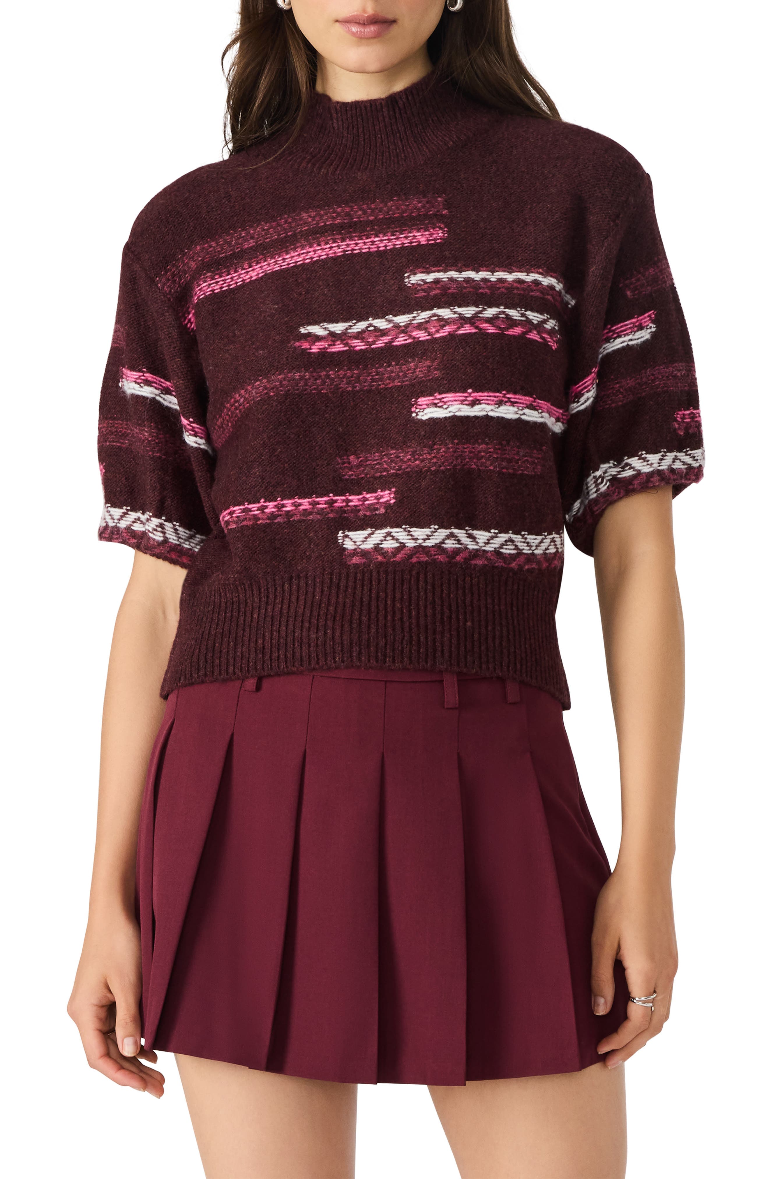 Ketra Mock Neck Crop Sweater - image 1