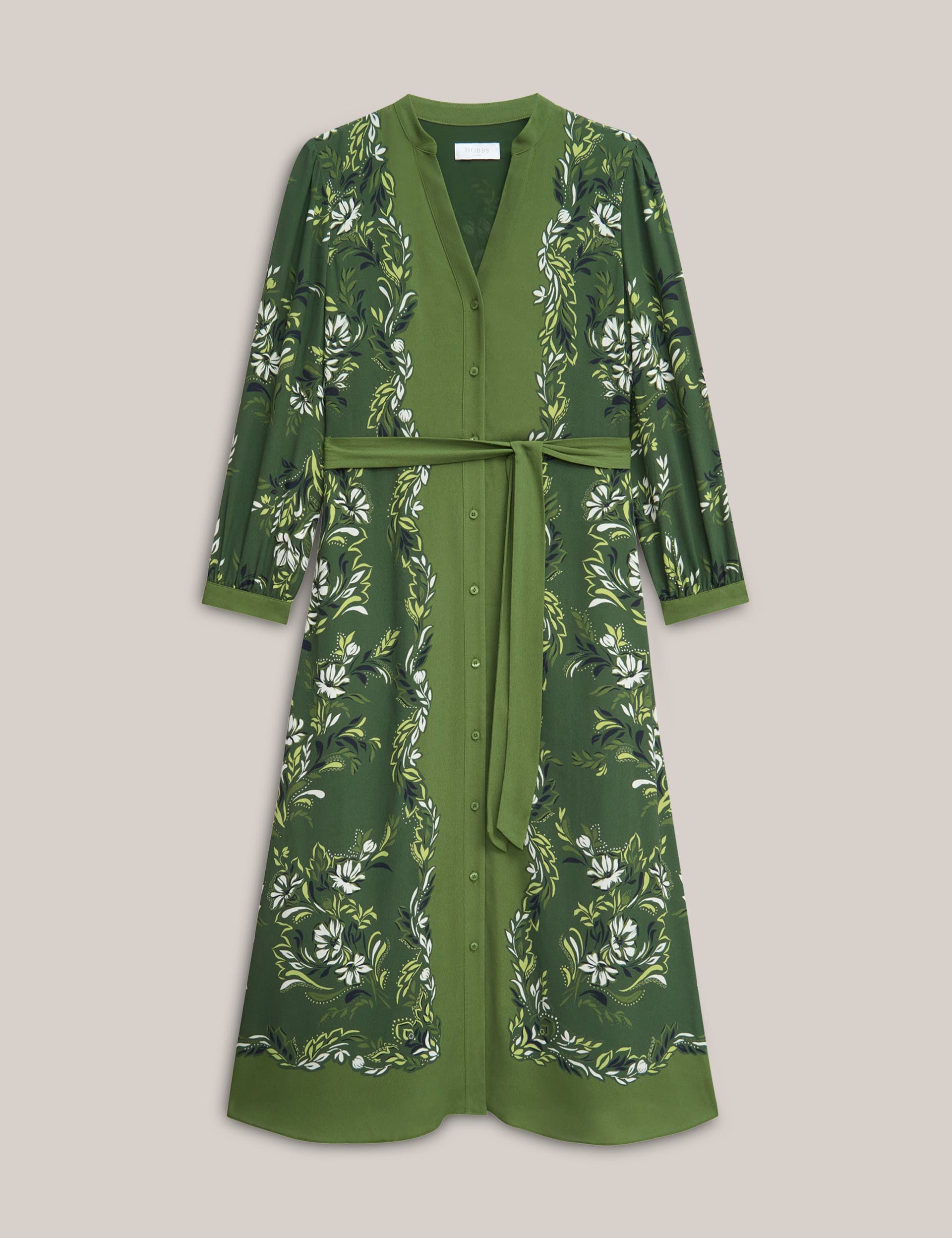 Apolline Printed V-Neck Midi Shirt Dress - image 2
