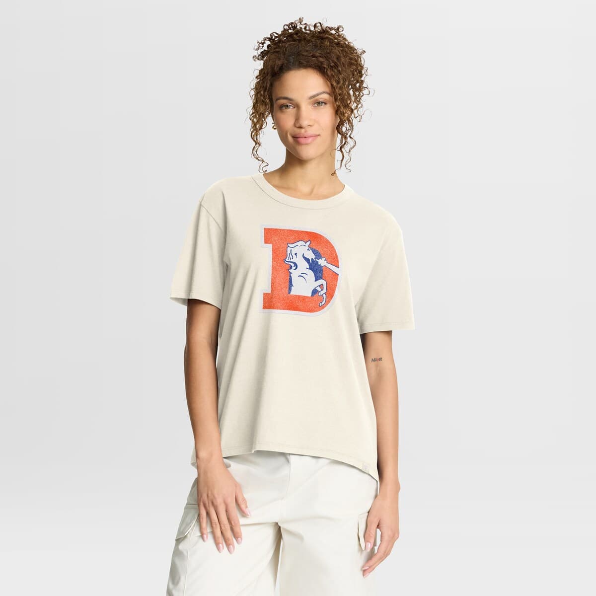 Women's Fanatics Cream Denver Broncos Dove Legacy T-Shirt - image 1