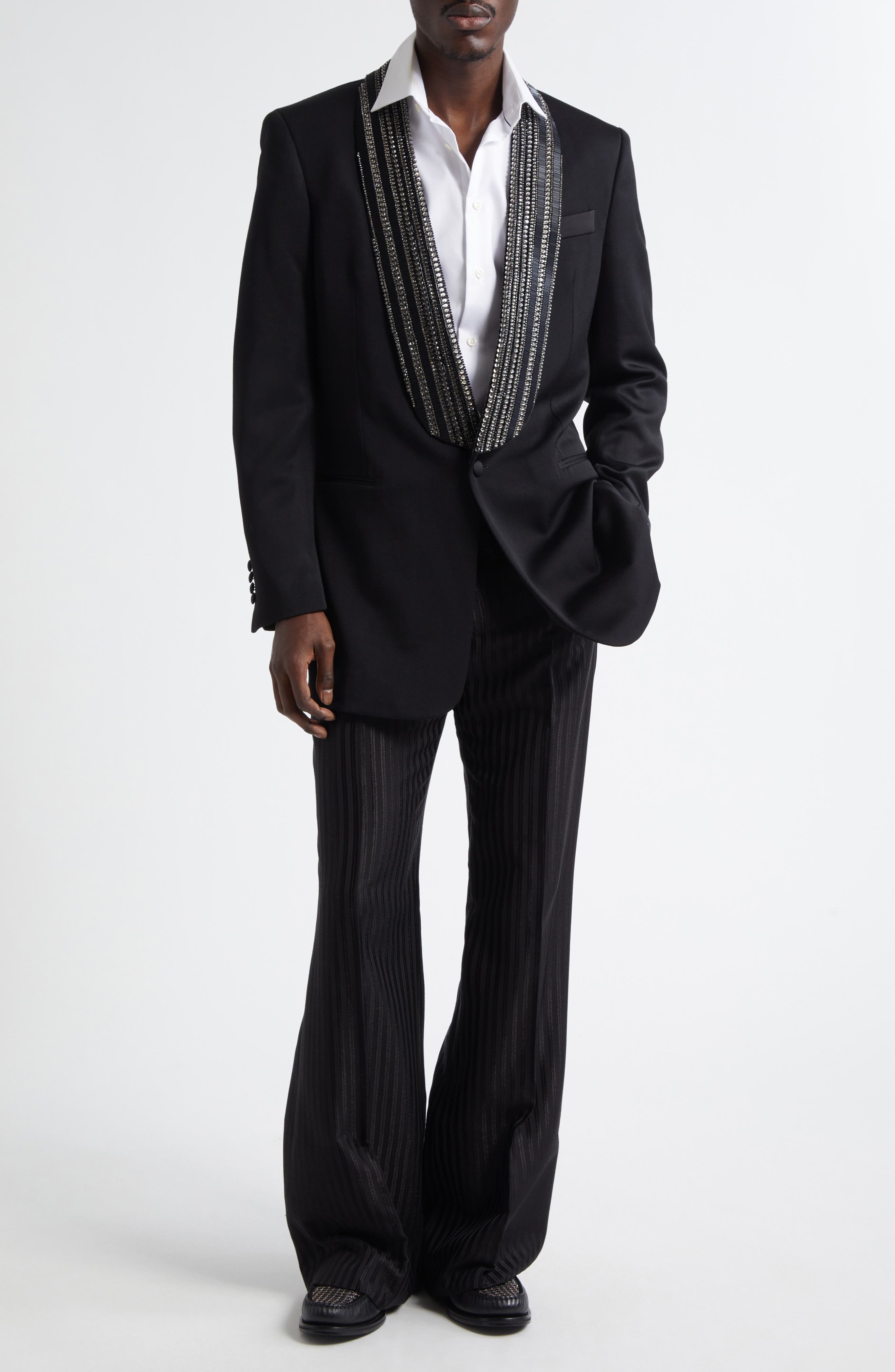 Stripe Creased Flare Pants - image 2