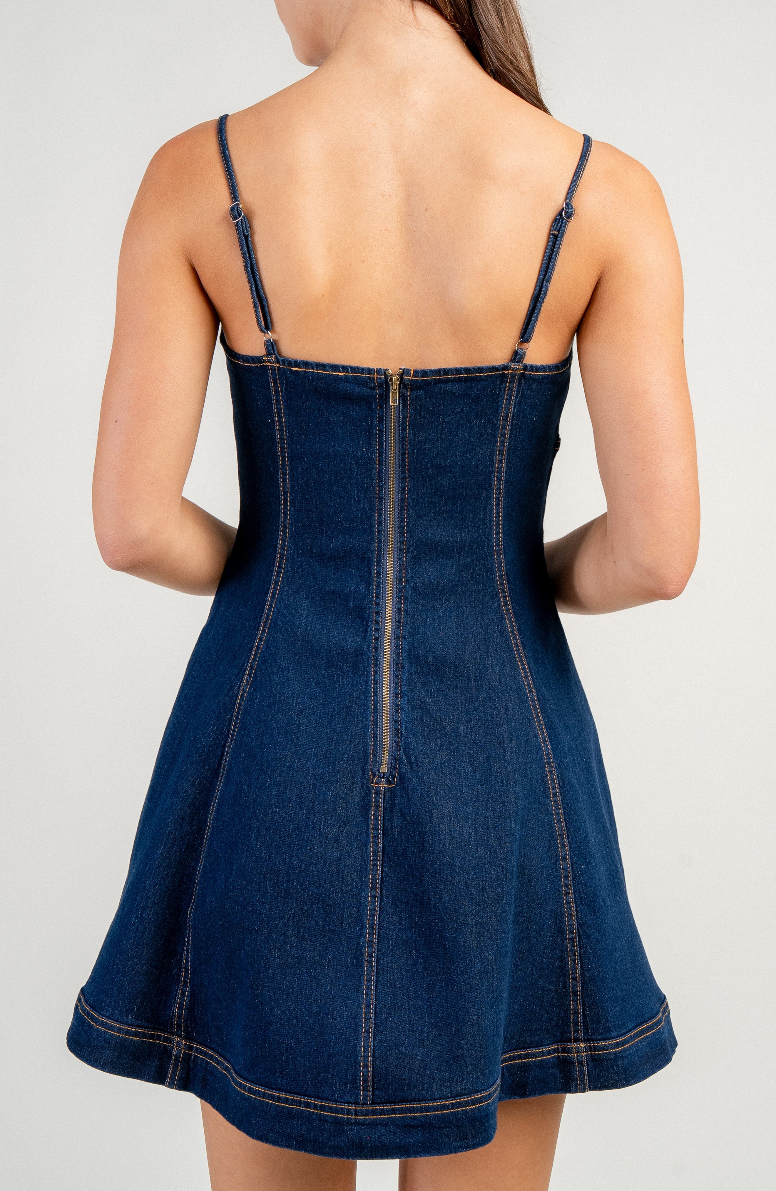 Denim Fit & Flare Minidress - image 2