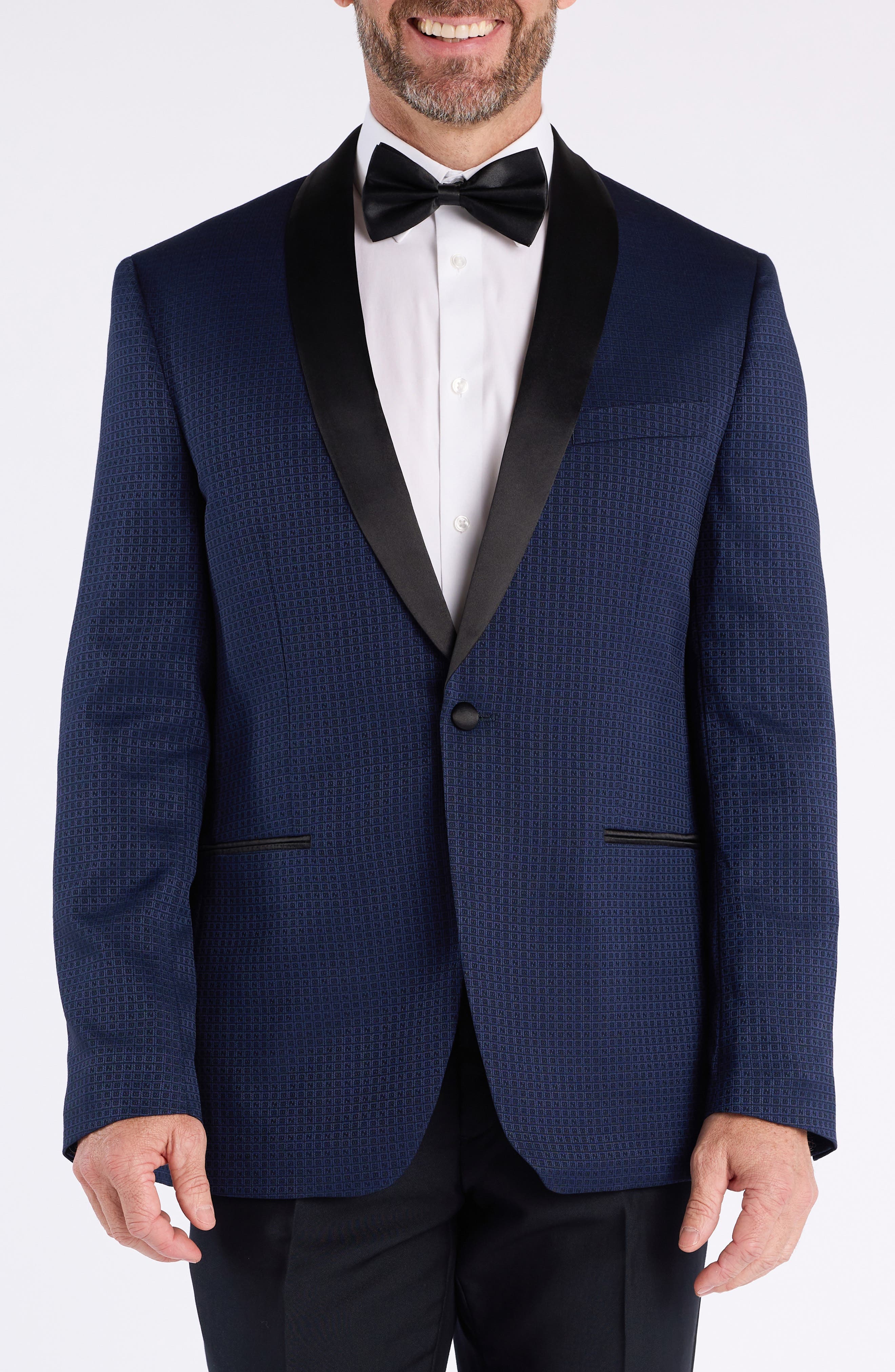 Box Check Jacquard Evening Jacket - image 1