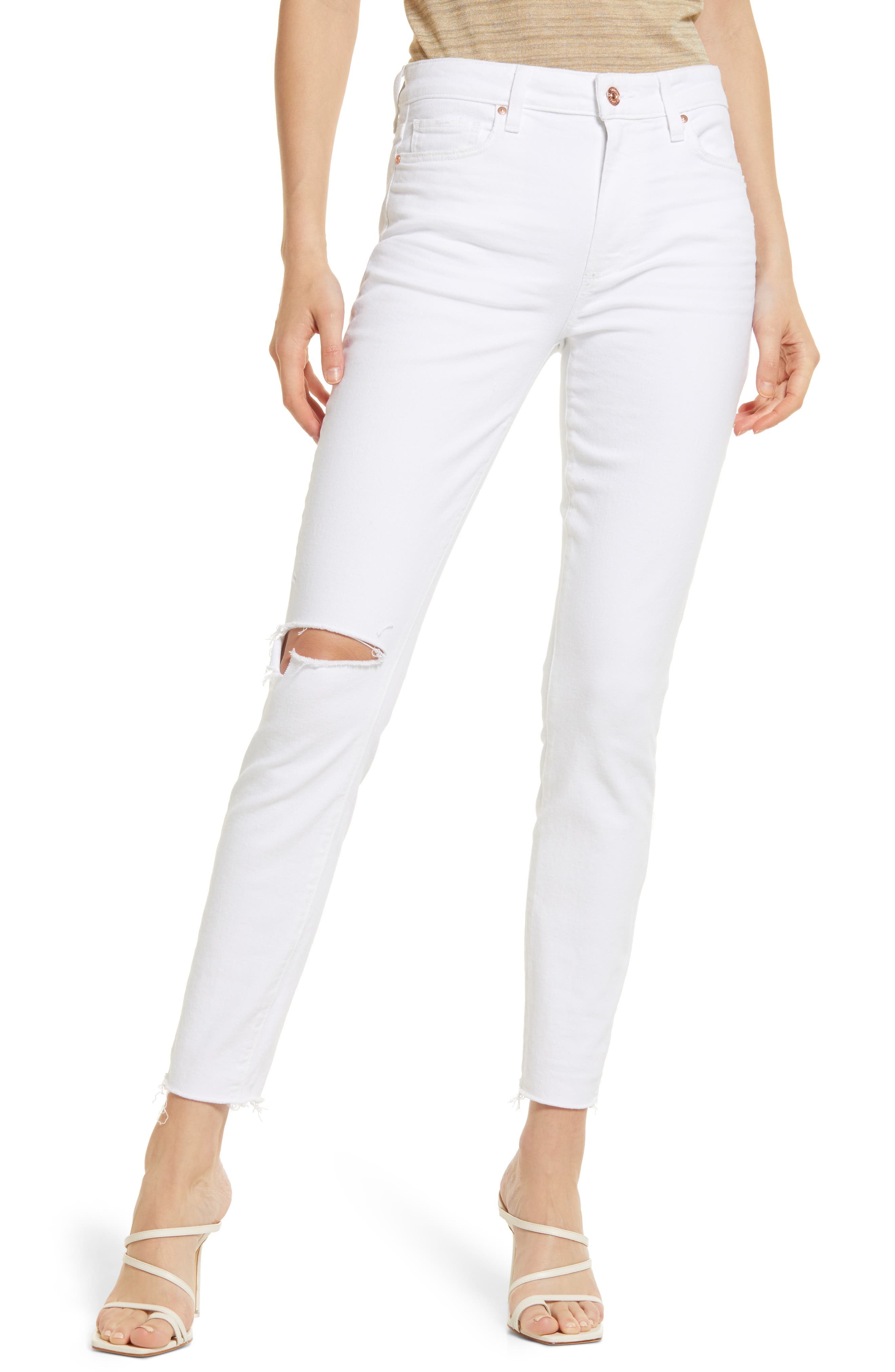 Women's Hoxton Ripped Raw Hem Skinny Jeans - image 1