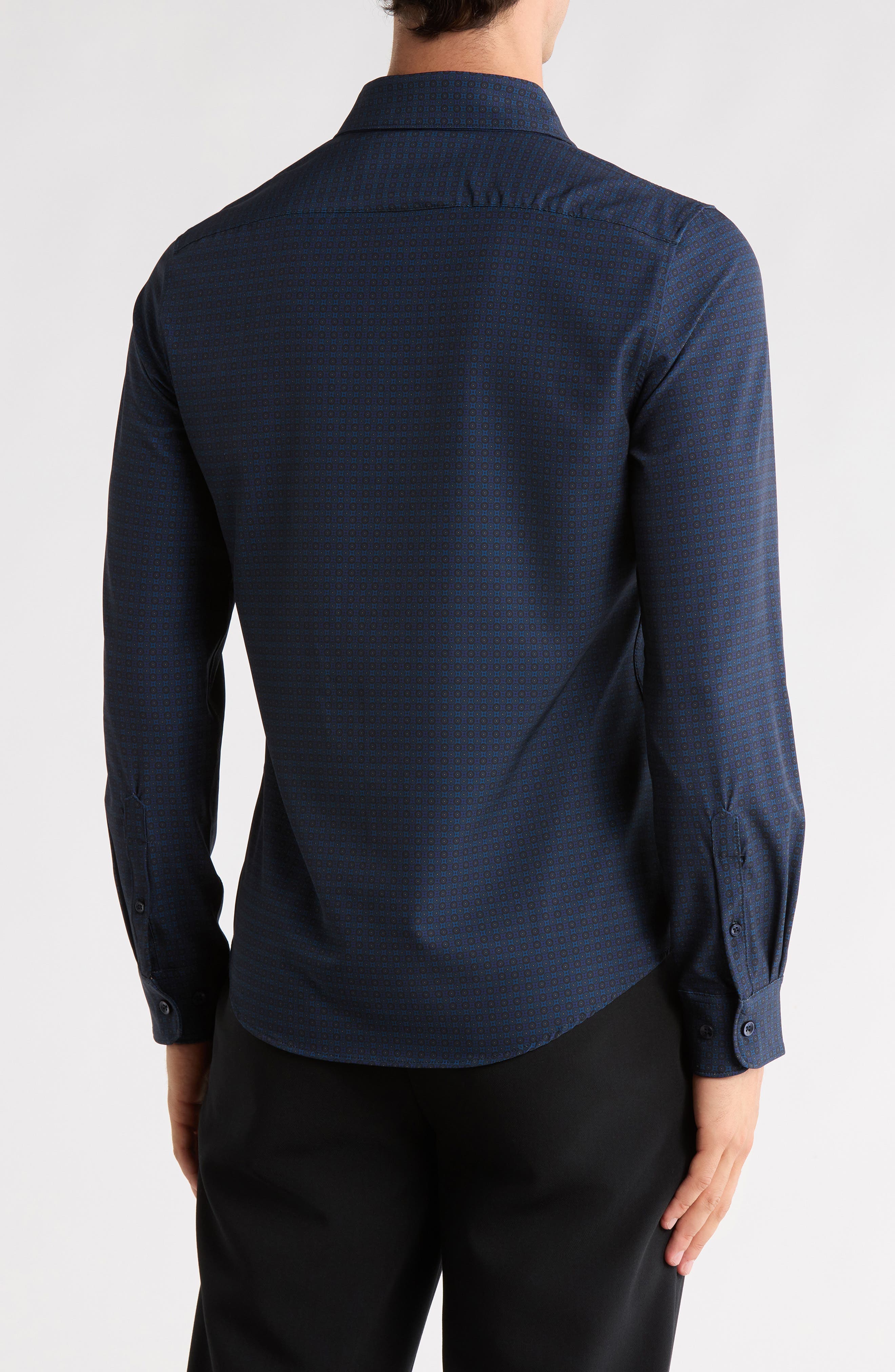 Geometric Medallion Print Long Sleeve Button-Up Shirt - image 2
