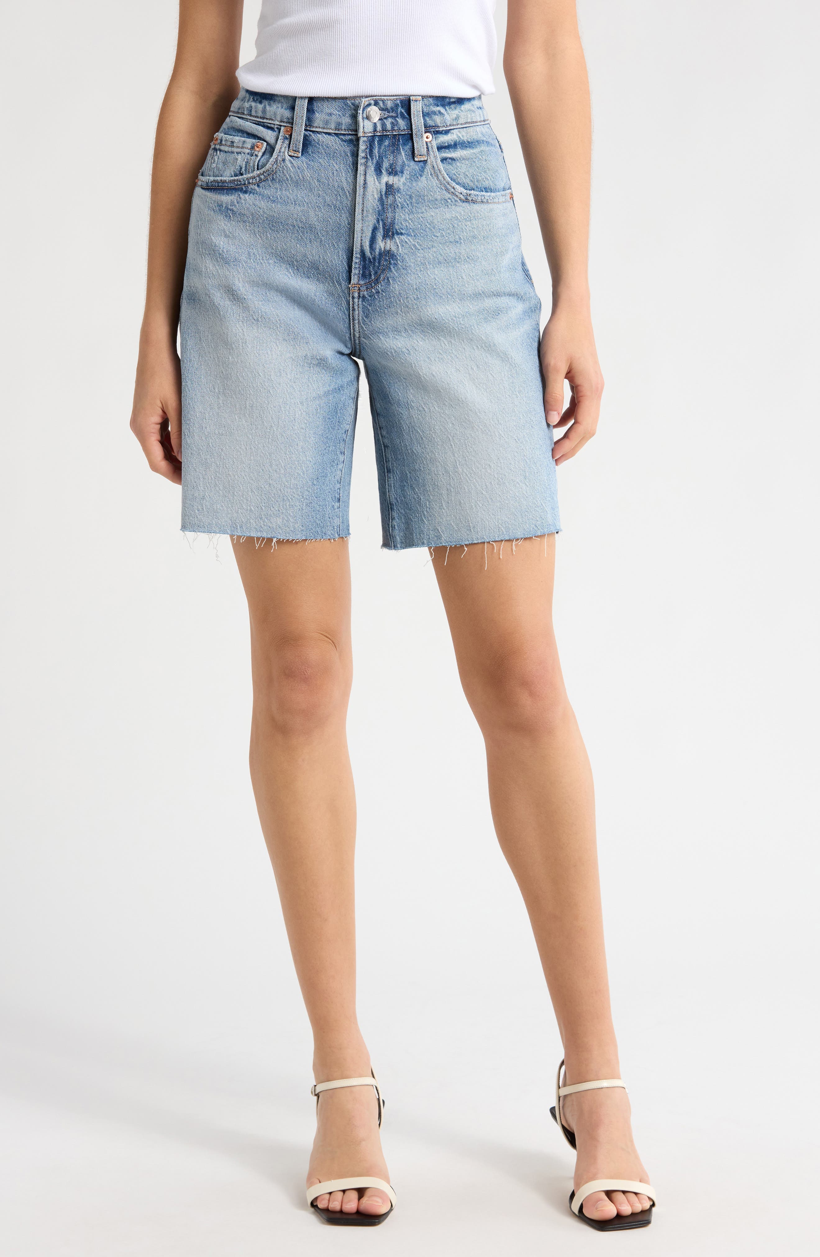Kaylee Cutoff Bermuda Denim Shorts - image 1