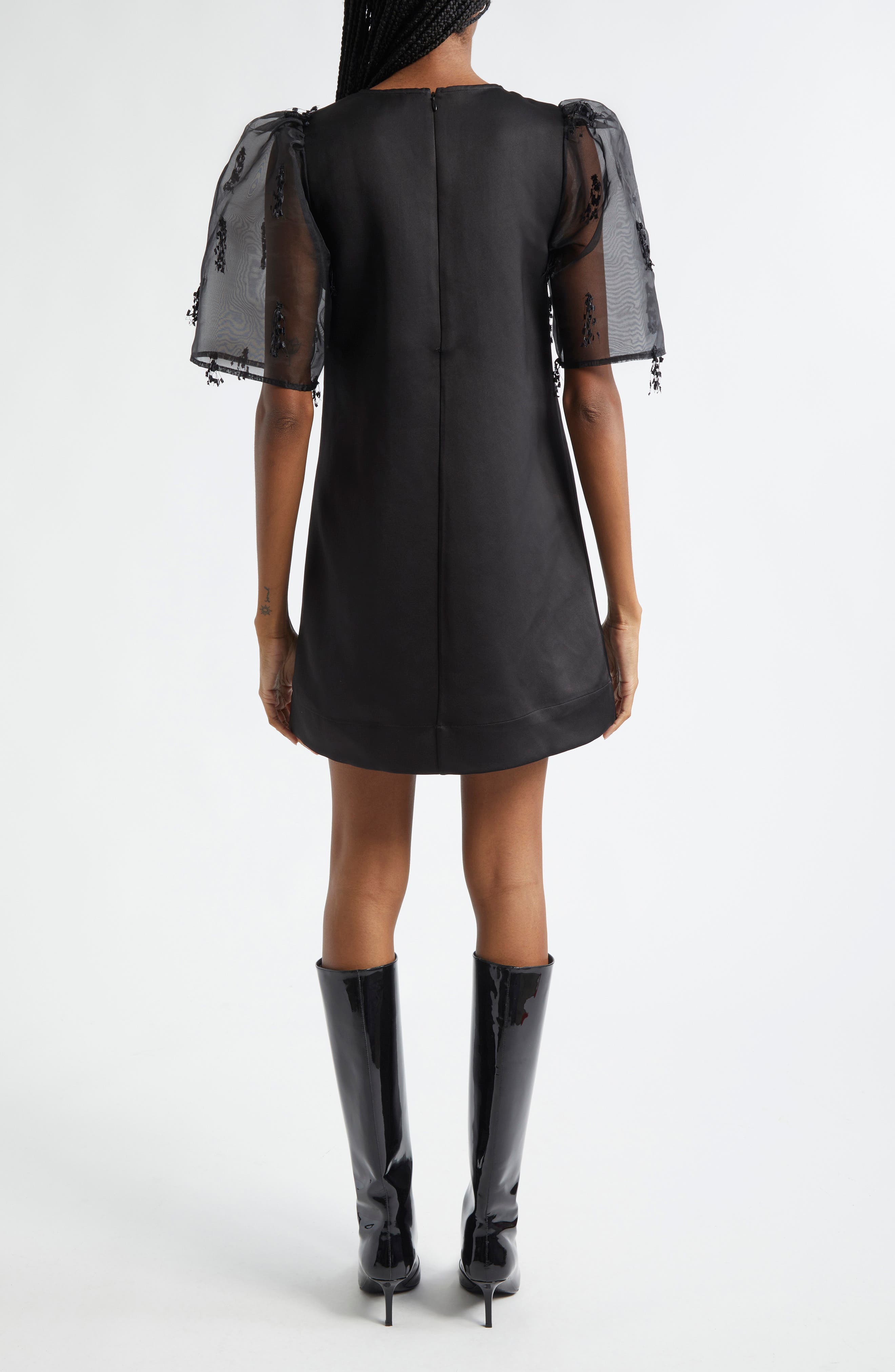 Fringe Detail Organza Minidress - image 2