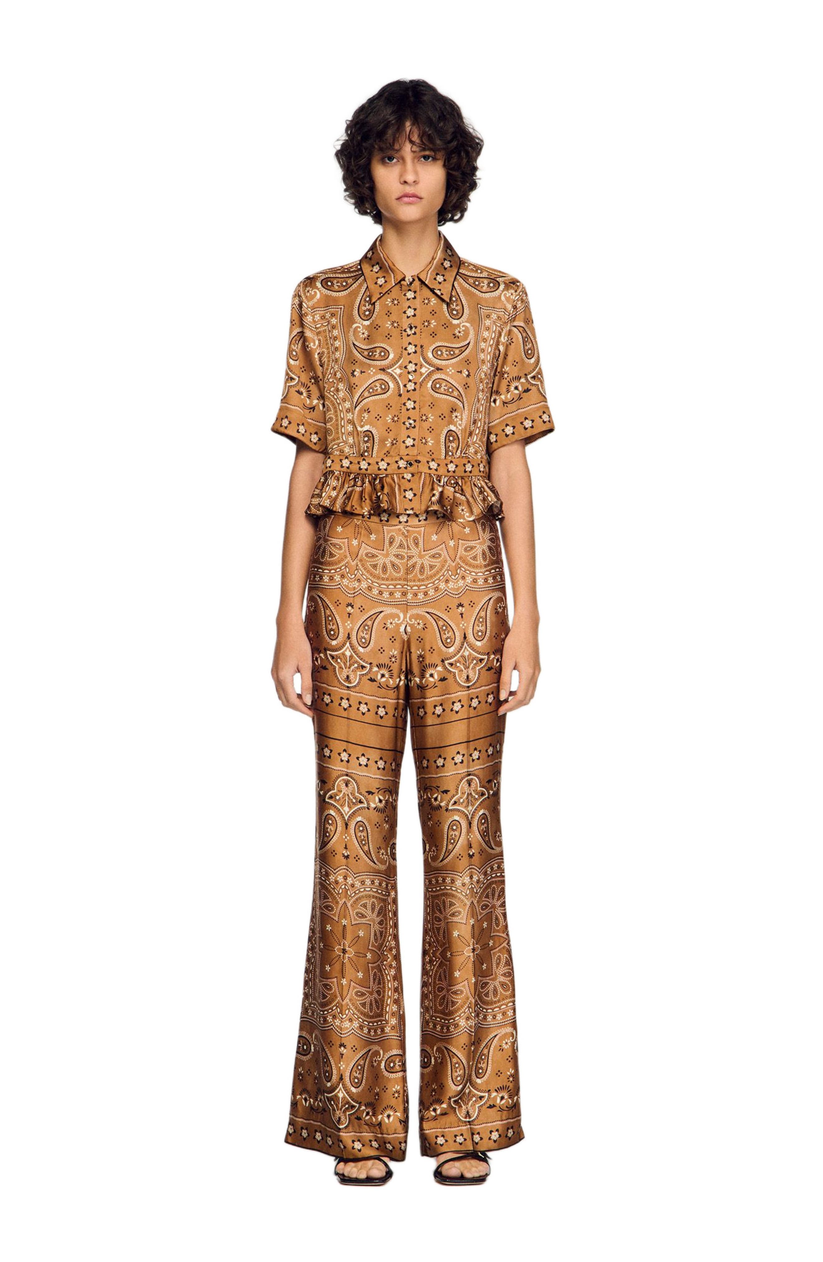 Bandana print cropped shirt - image 2