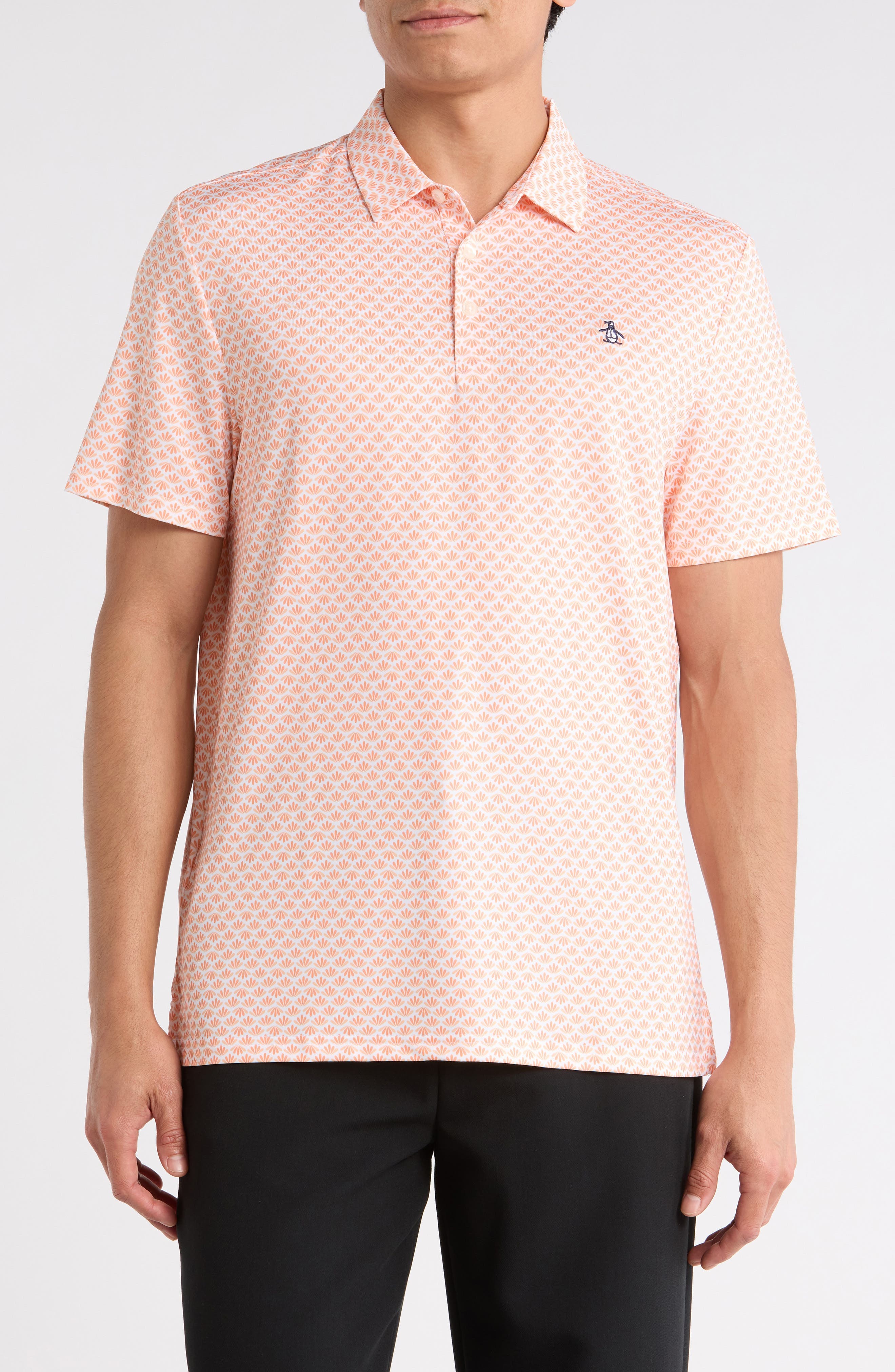 Retro Geometric Print Performance Polo - image 3