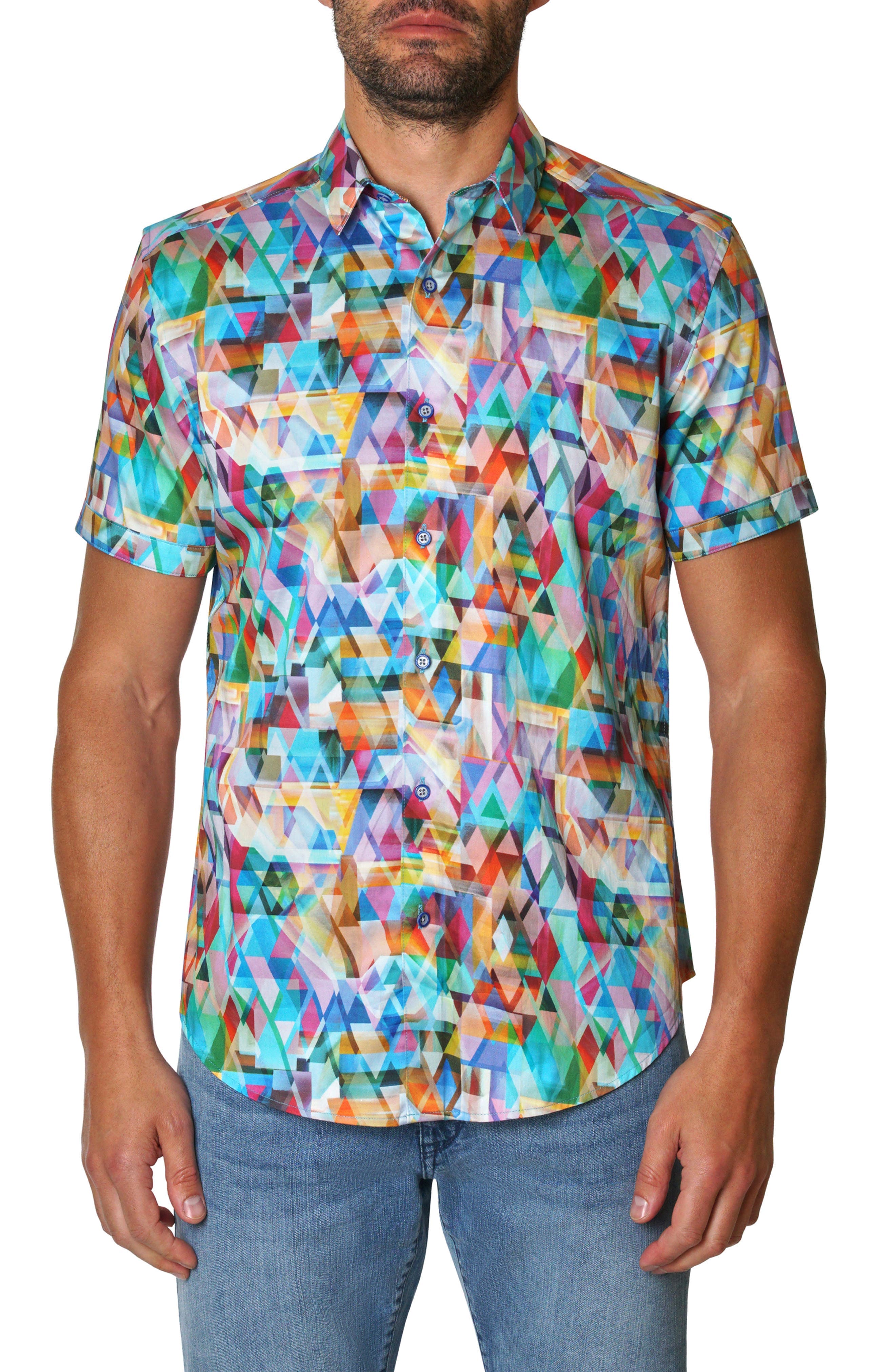 Multi Geo Print Short Sleeve Shirt - image 1