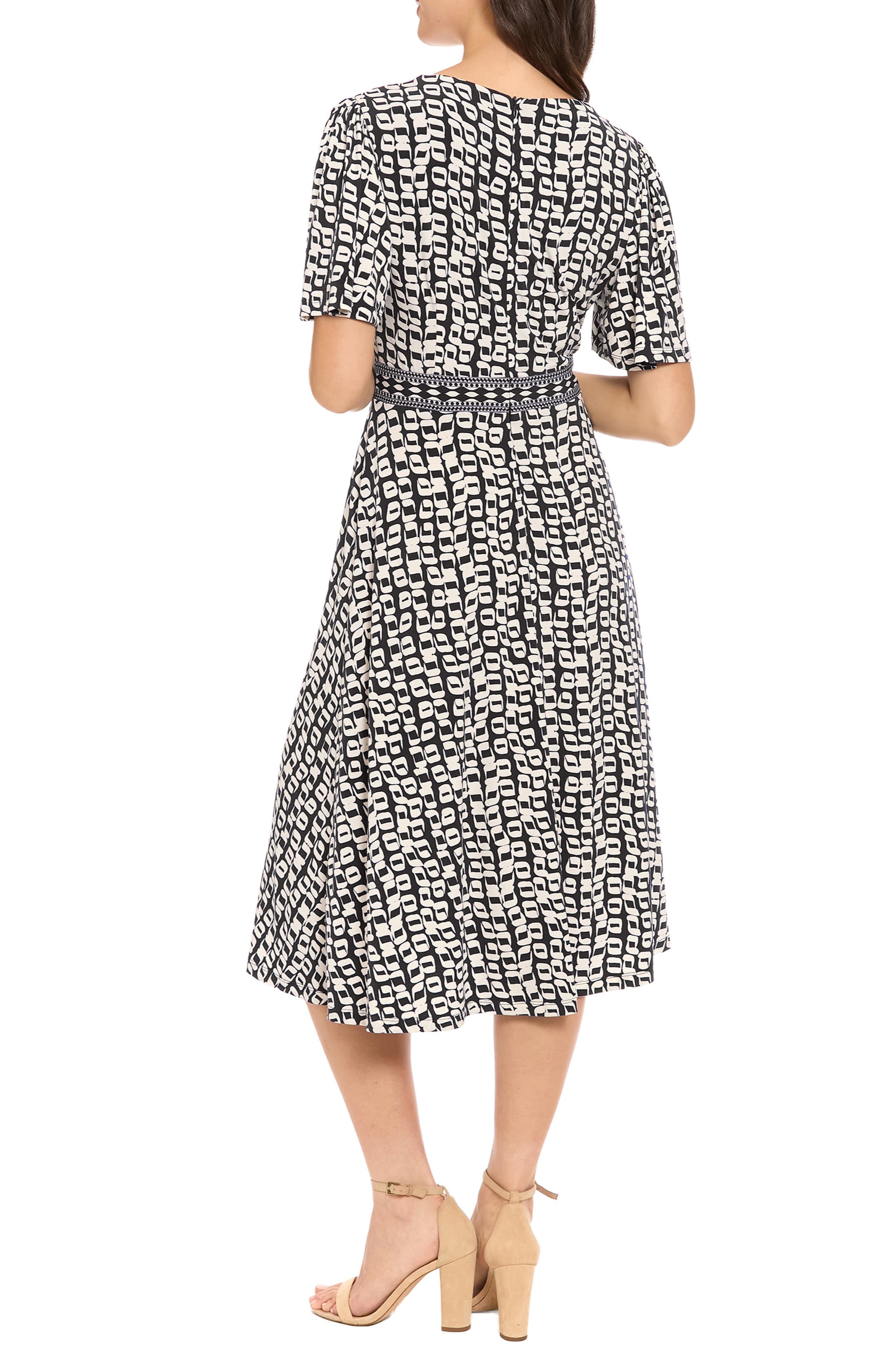 Flutter Sleeve A-Line Midi Dress - image 2