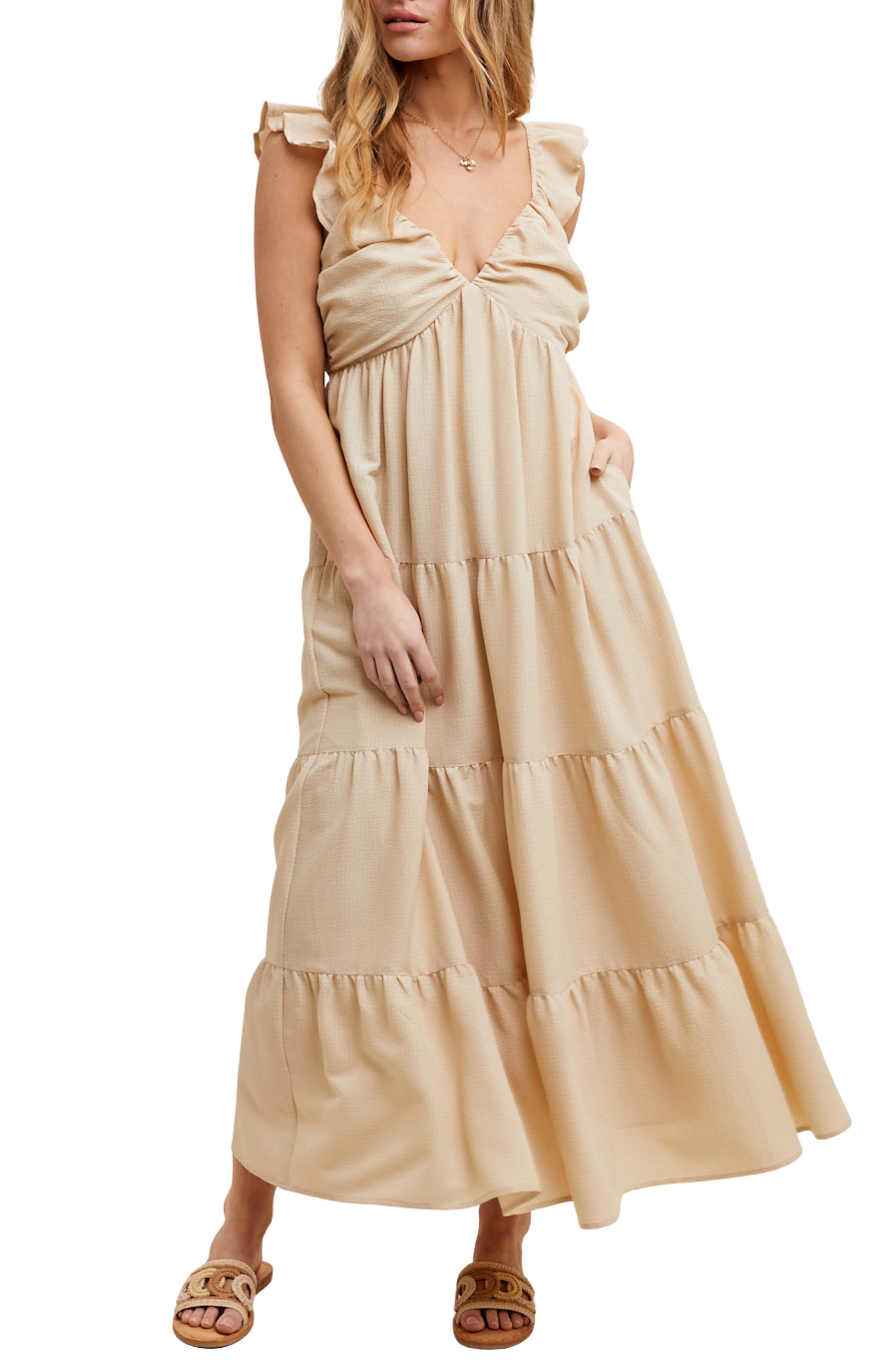 Textured Tiered Maxi Dress - image 1