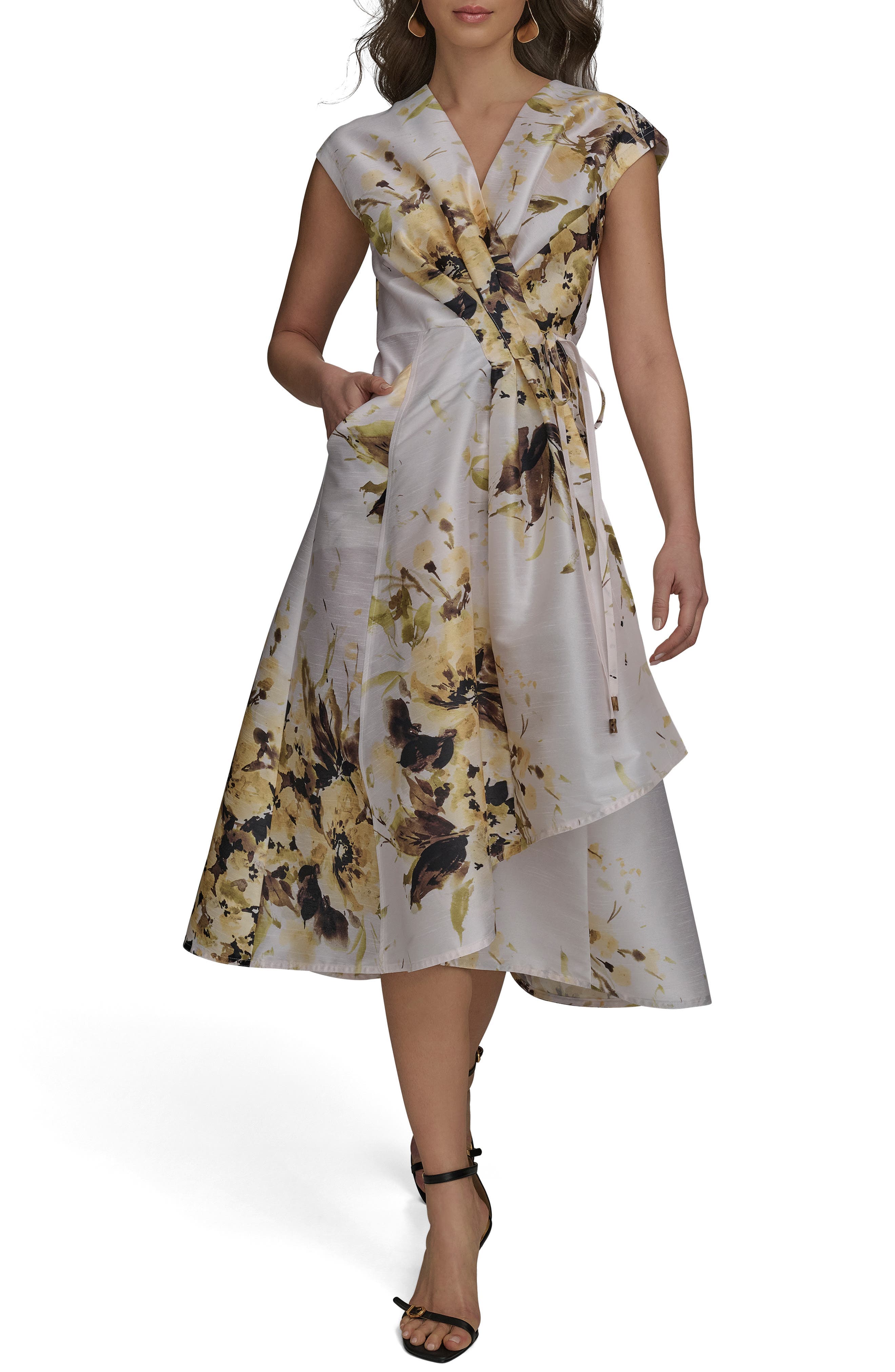 Floral Tiered Wrap Dress - image 1