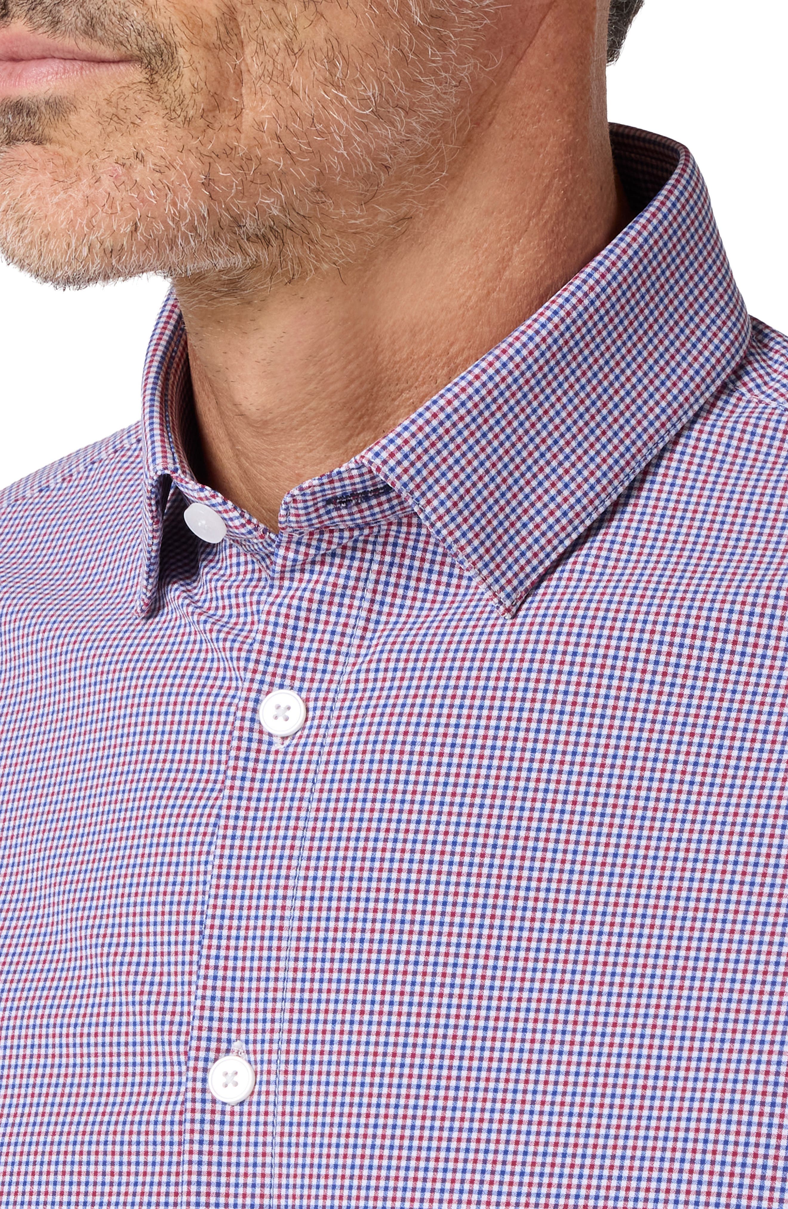 Leeward Trim Fit Microcheck Performance Button-Up Shirt - image 2