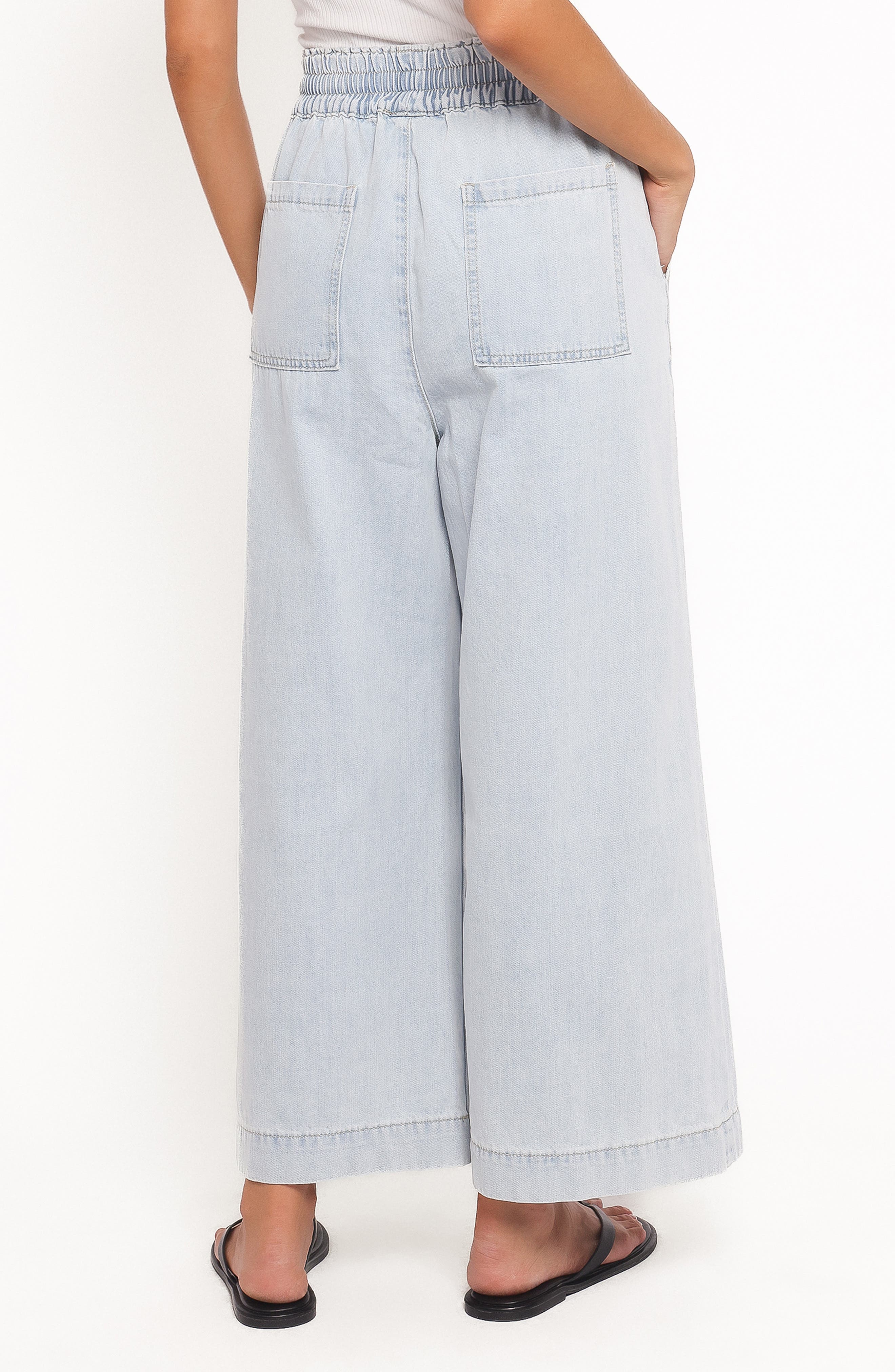 Jenni Drawstring Wide Leg Denim Pants - image 2