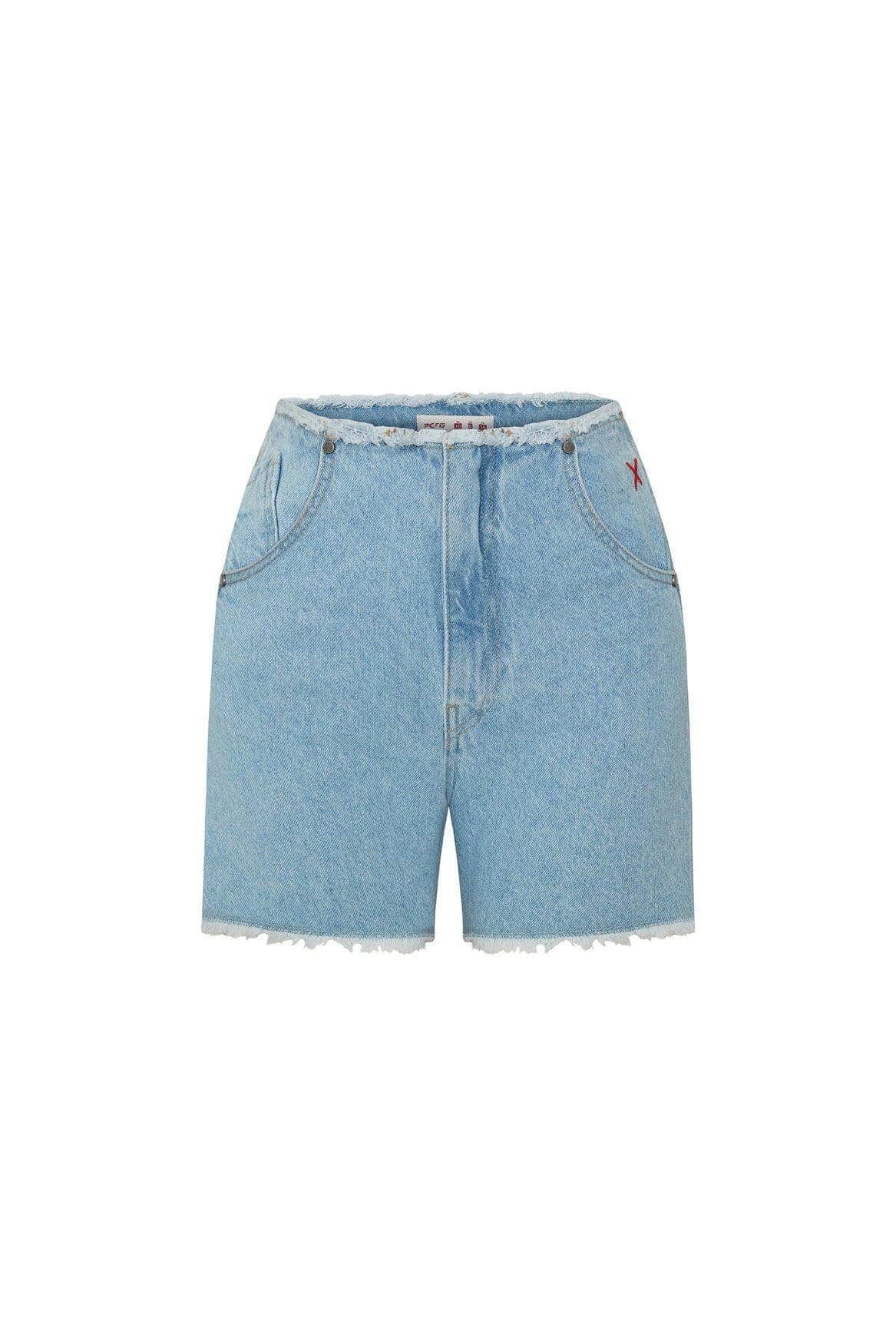 Cotton High Waist Denim Shorts - image 3