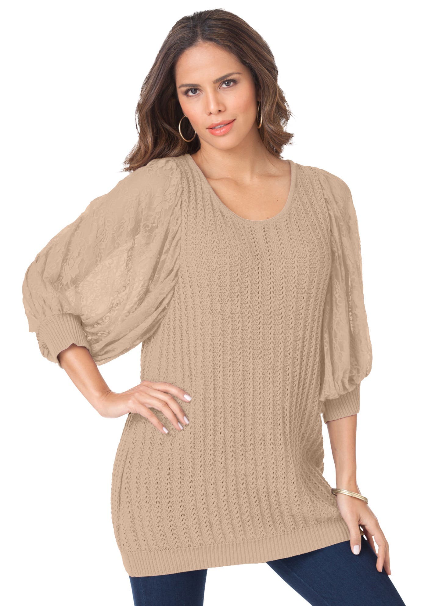 Lace Sleeve Sweater - image 1