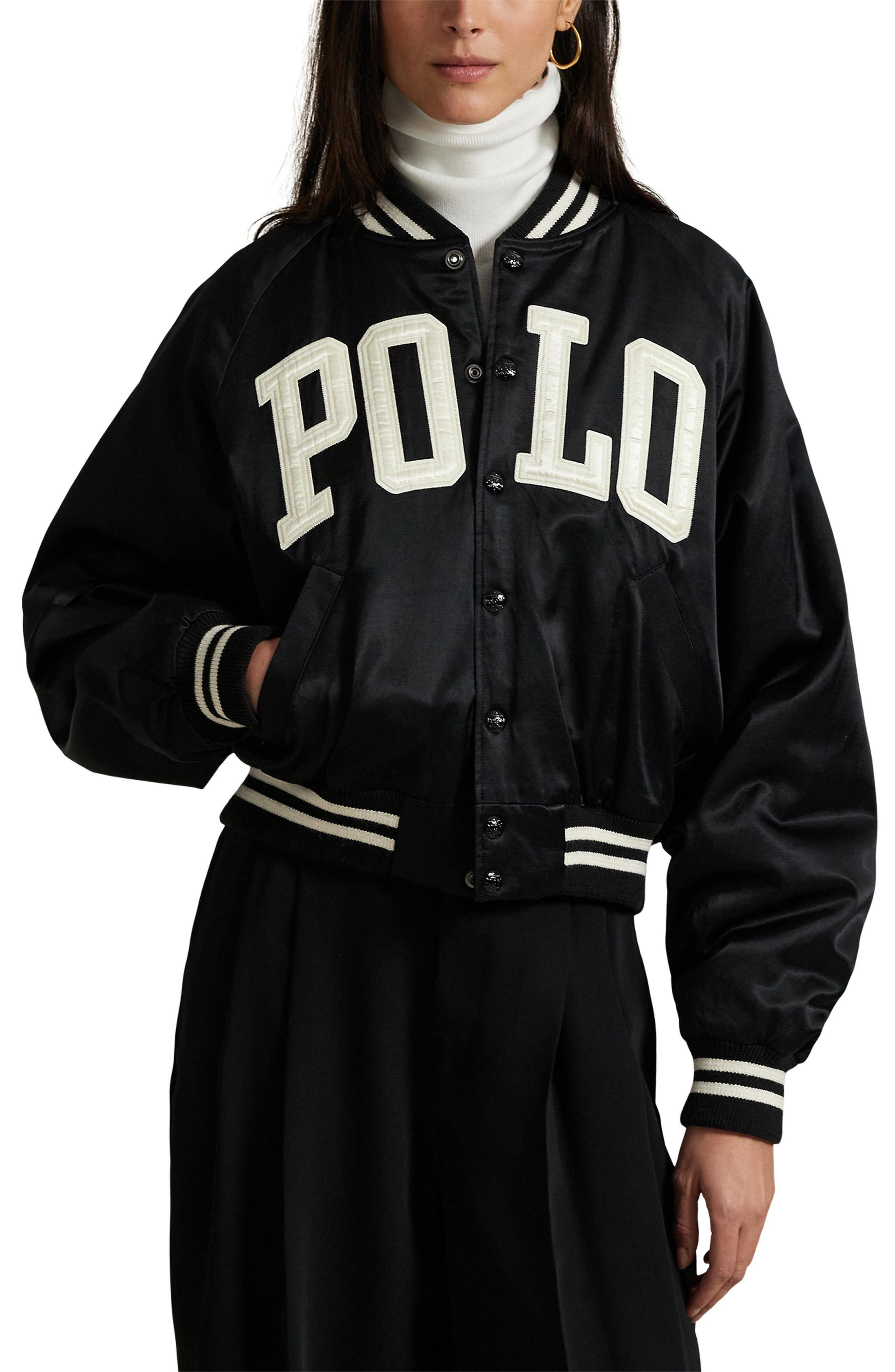 Logo Satin Bomber Jacket - image 1