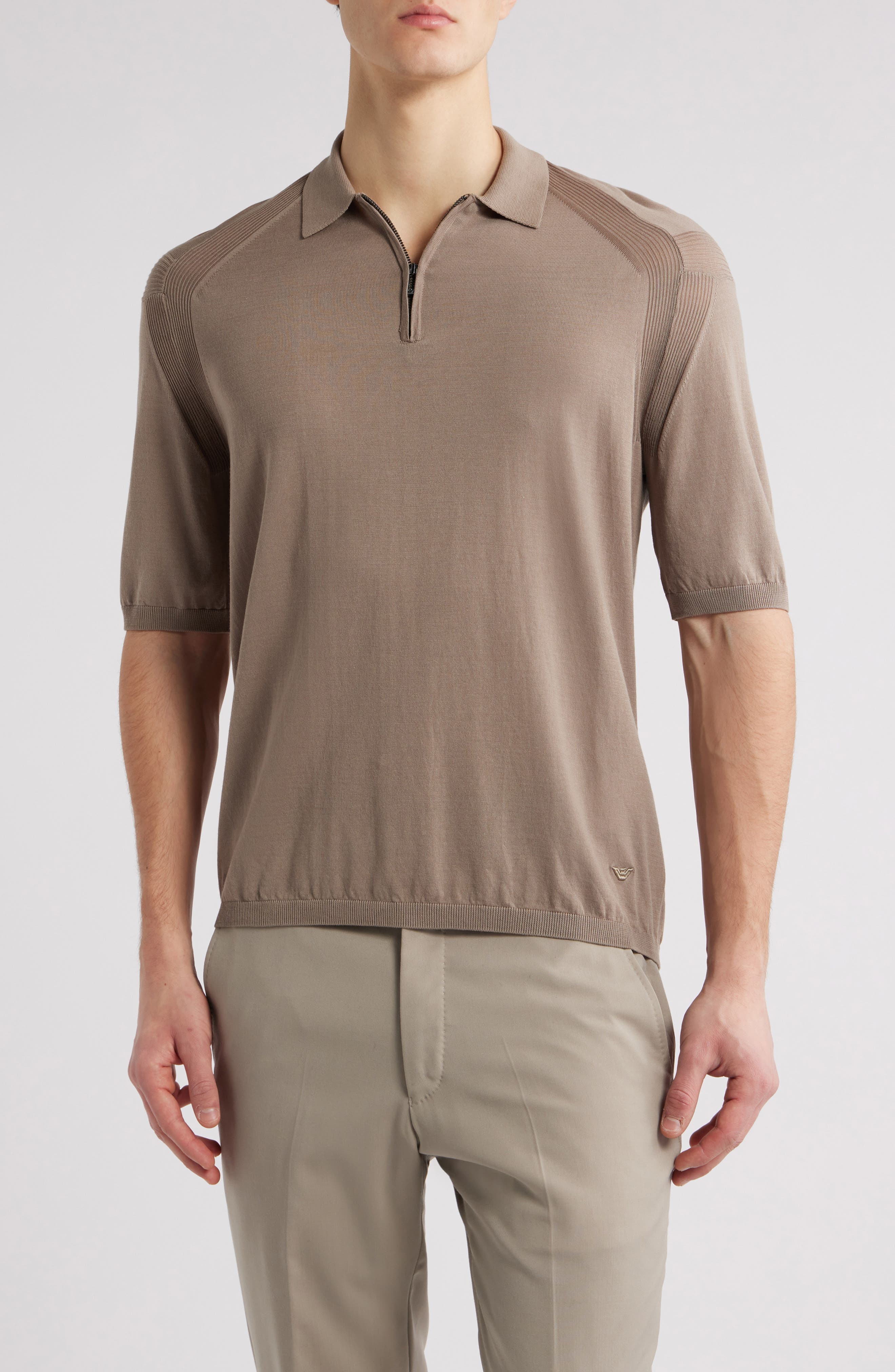 Lightweight Short Sleeve Quarter Zip Polo - image 1