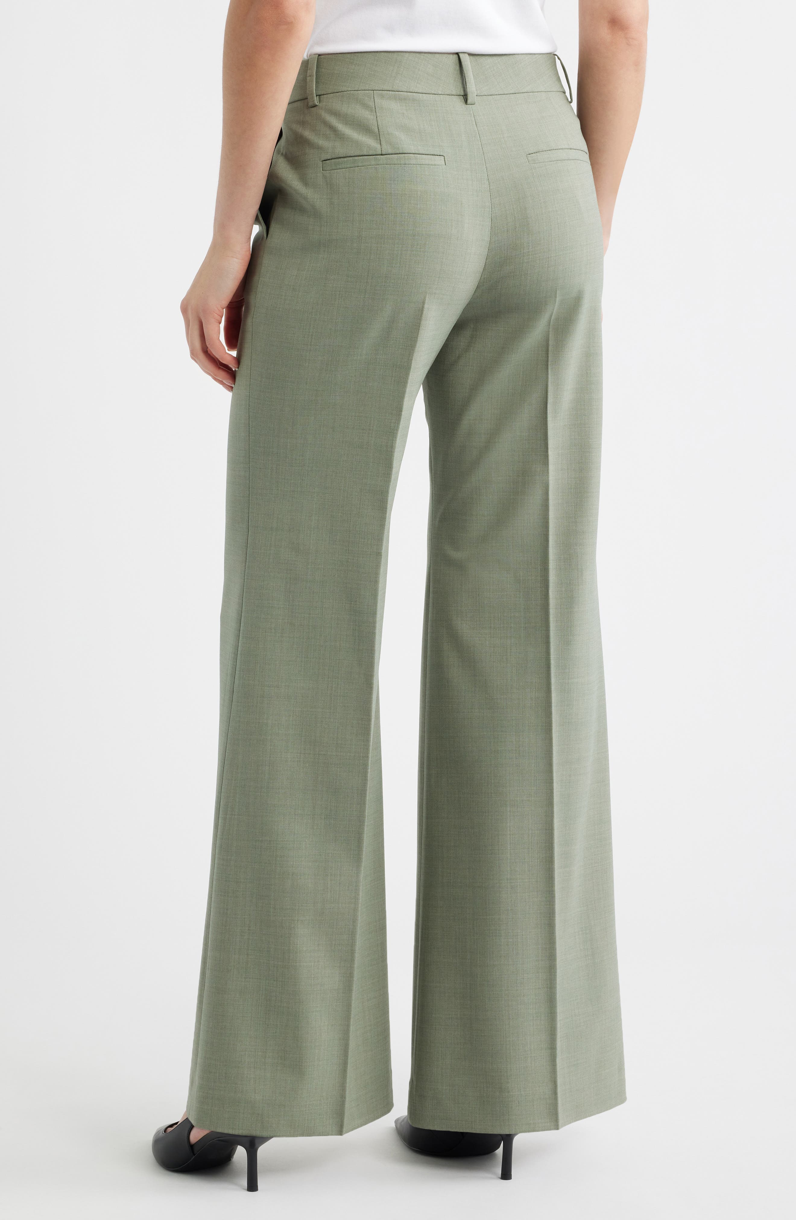 Fluid Flare Stretch Wool Pants - image 2