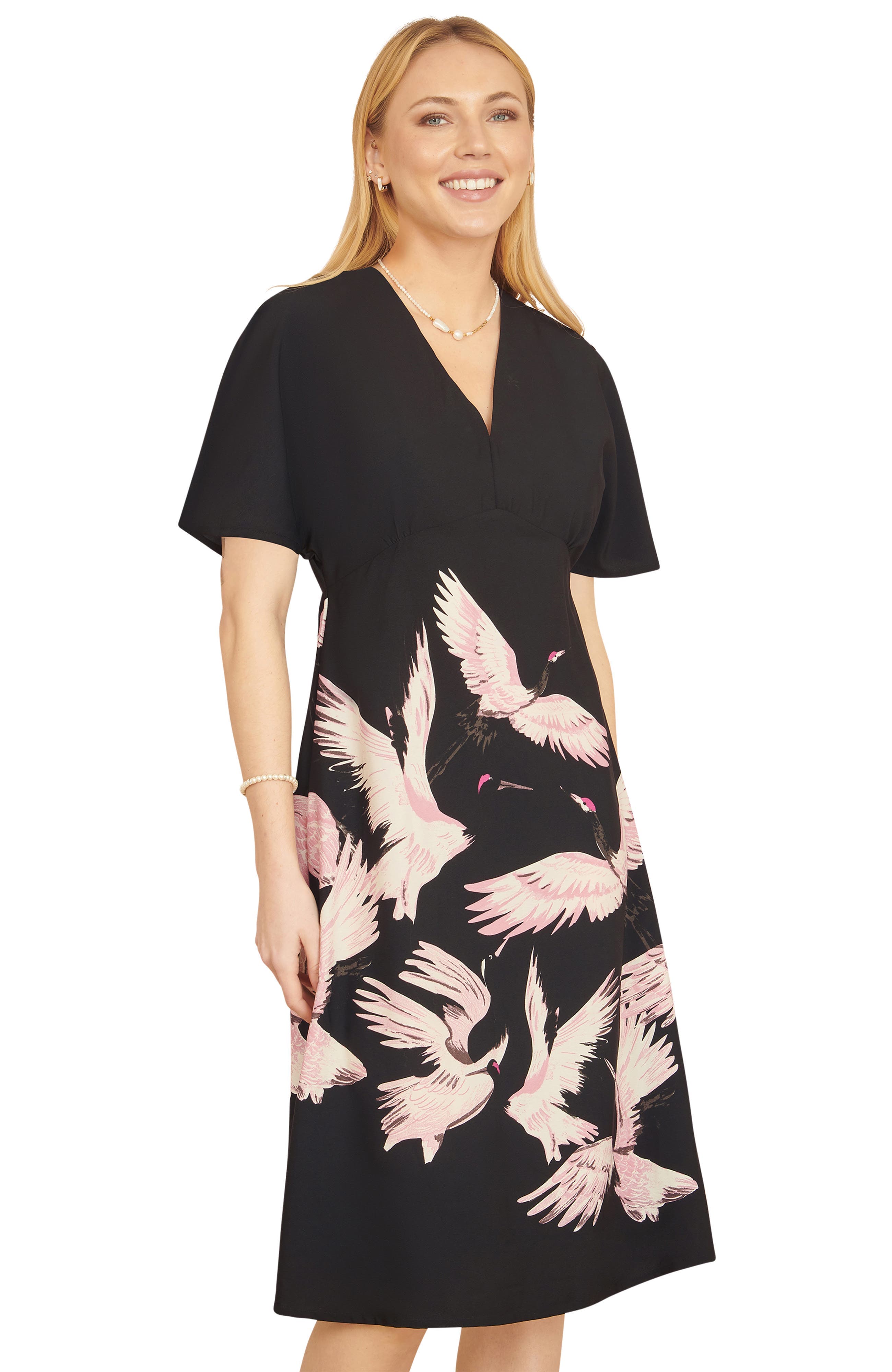 Crane Print Dress - image 1