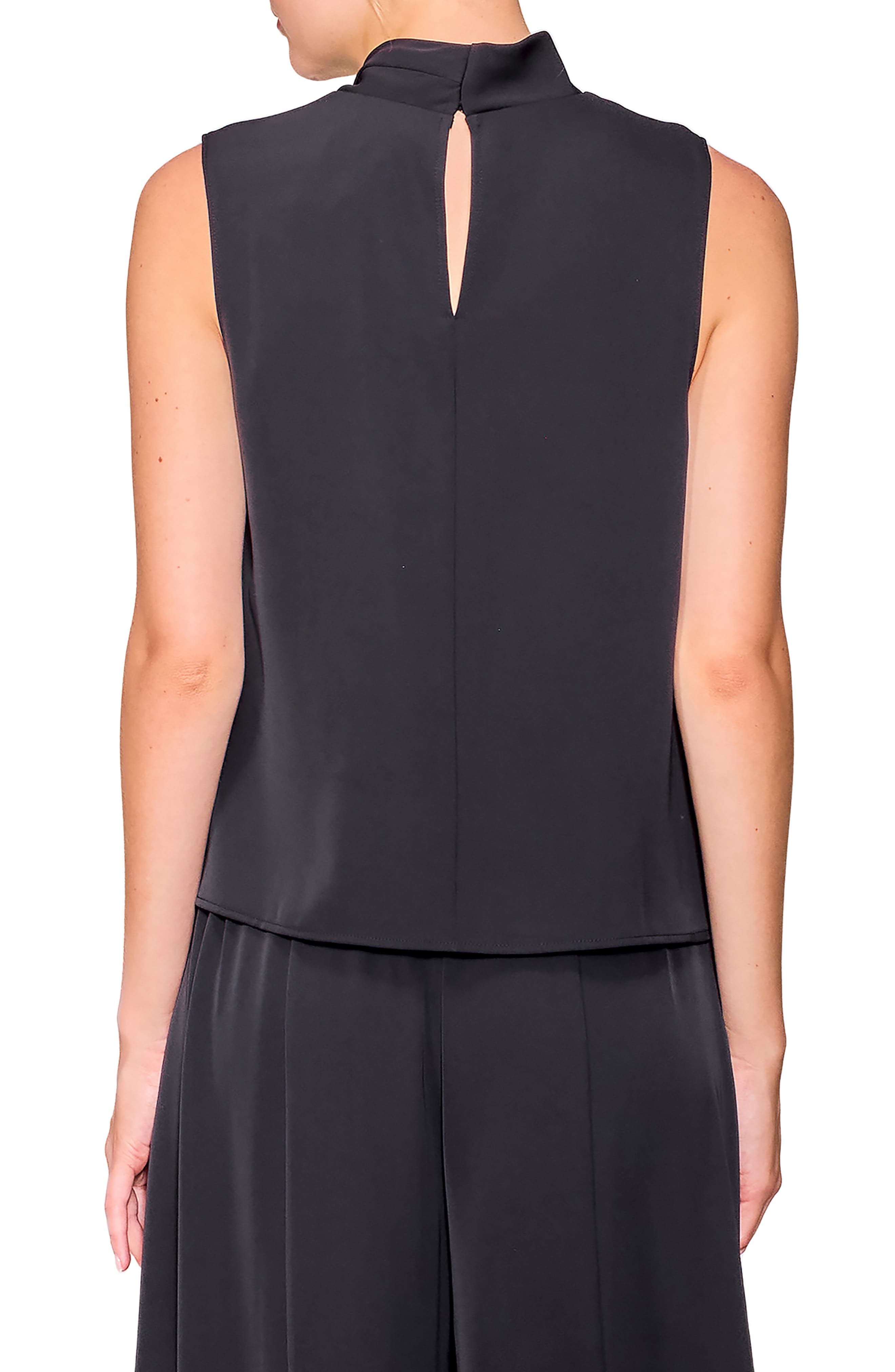 Drape Neck Sleeveless Crepe Top - image 2