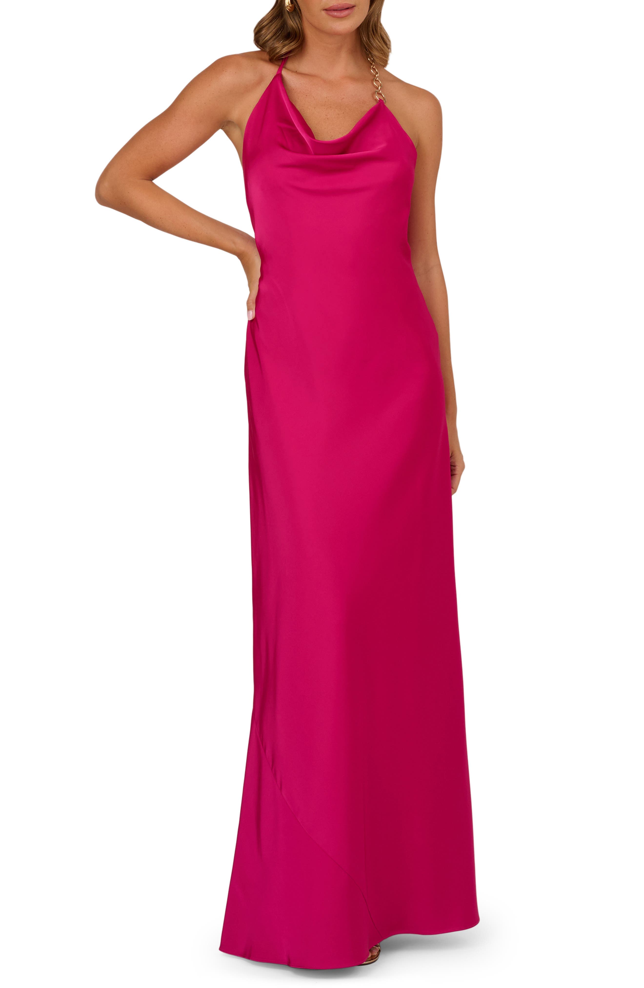 Open Back Satin Gown - image 1