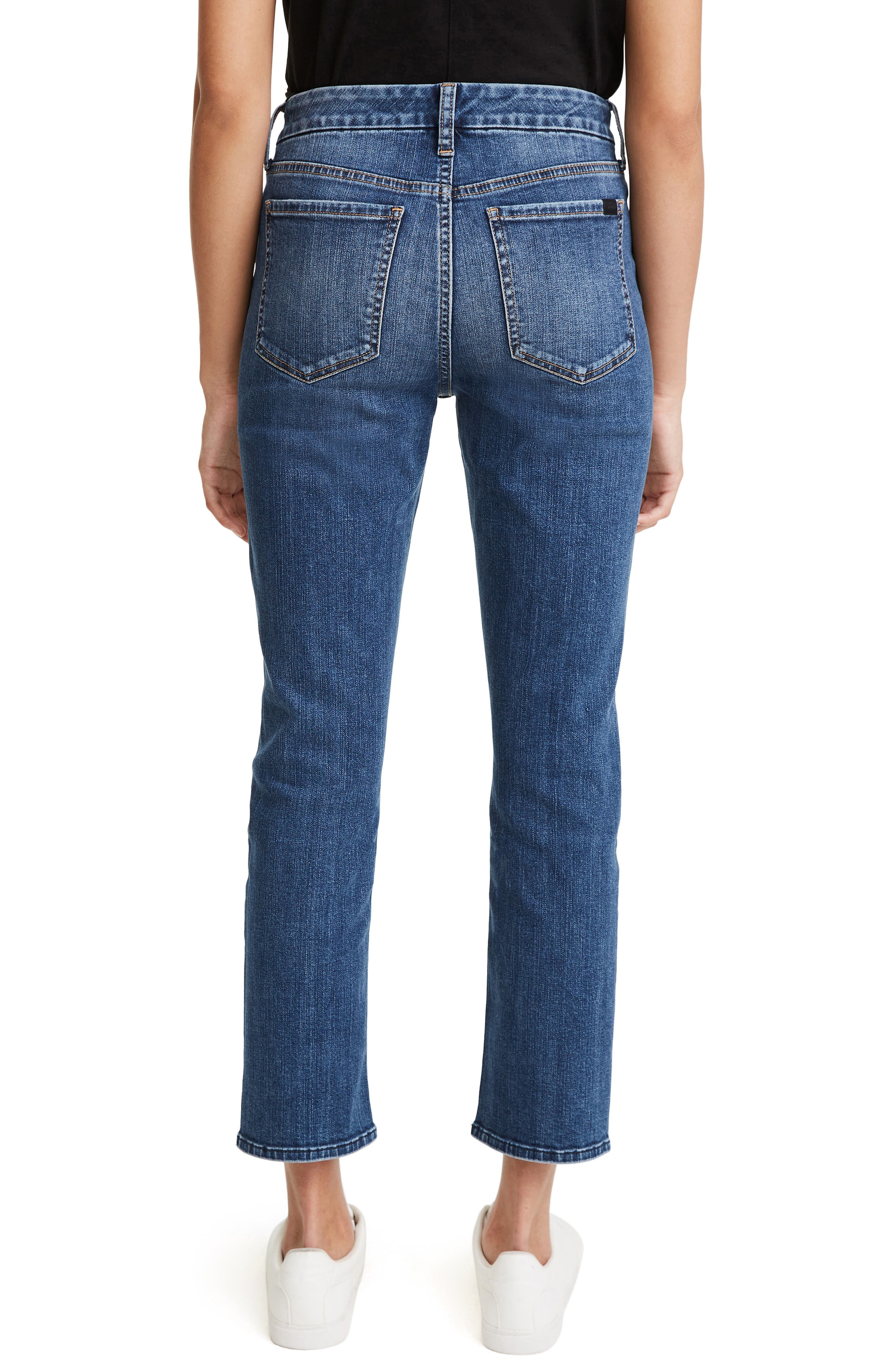 JEN7 High Waist Chew Hem Ankle Straight Leg Jeans - image 2