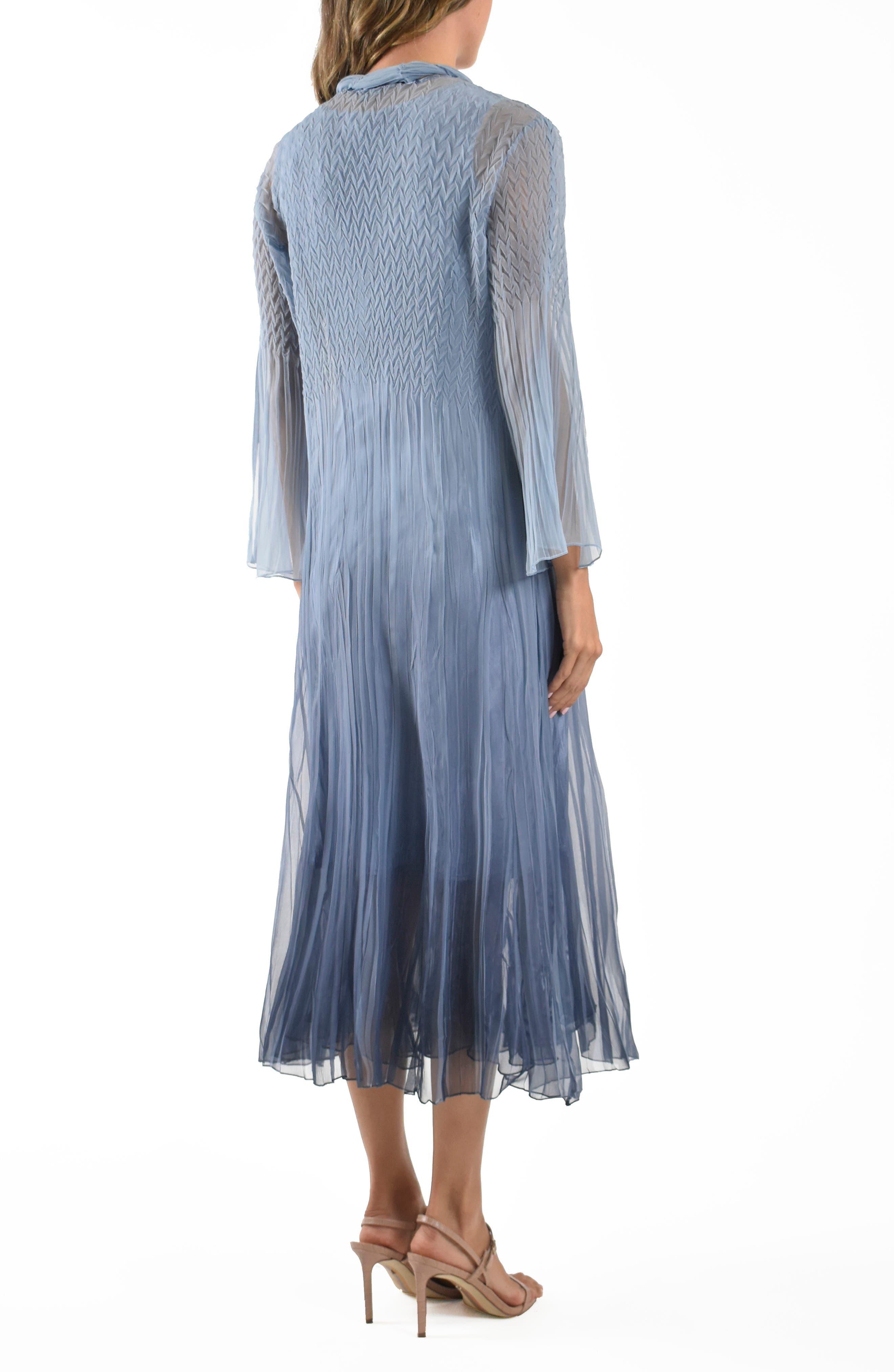 Charmeuse & Chiffon Cocktail Dress with Duster Jacket - image 2