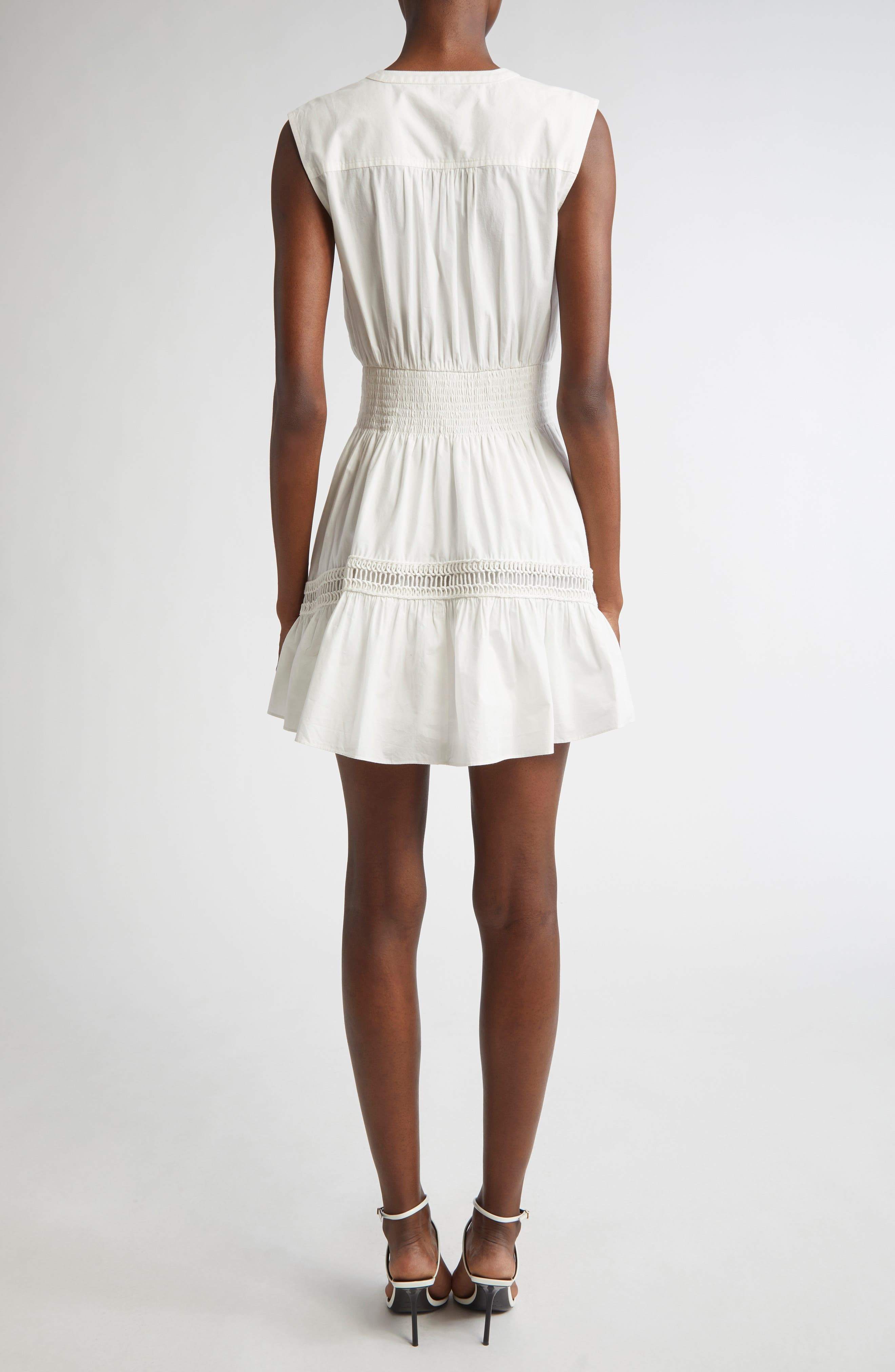 Eloisa Crochet Detail Sleeveless Cotton Minidress - image 2