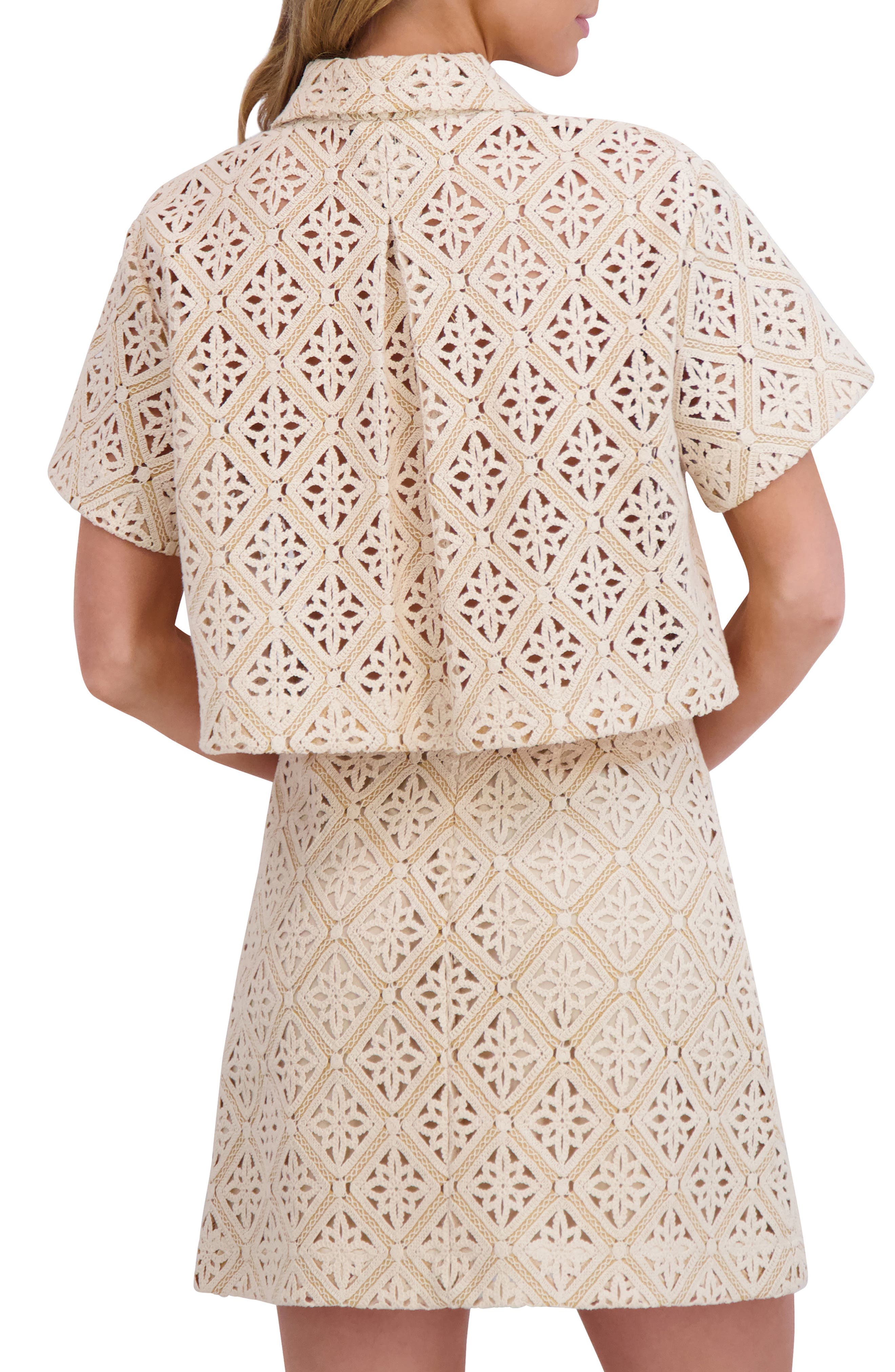 Open Stitch Crop Shirt - image 2