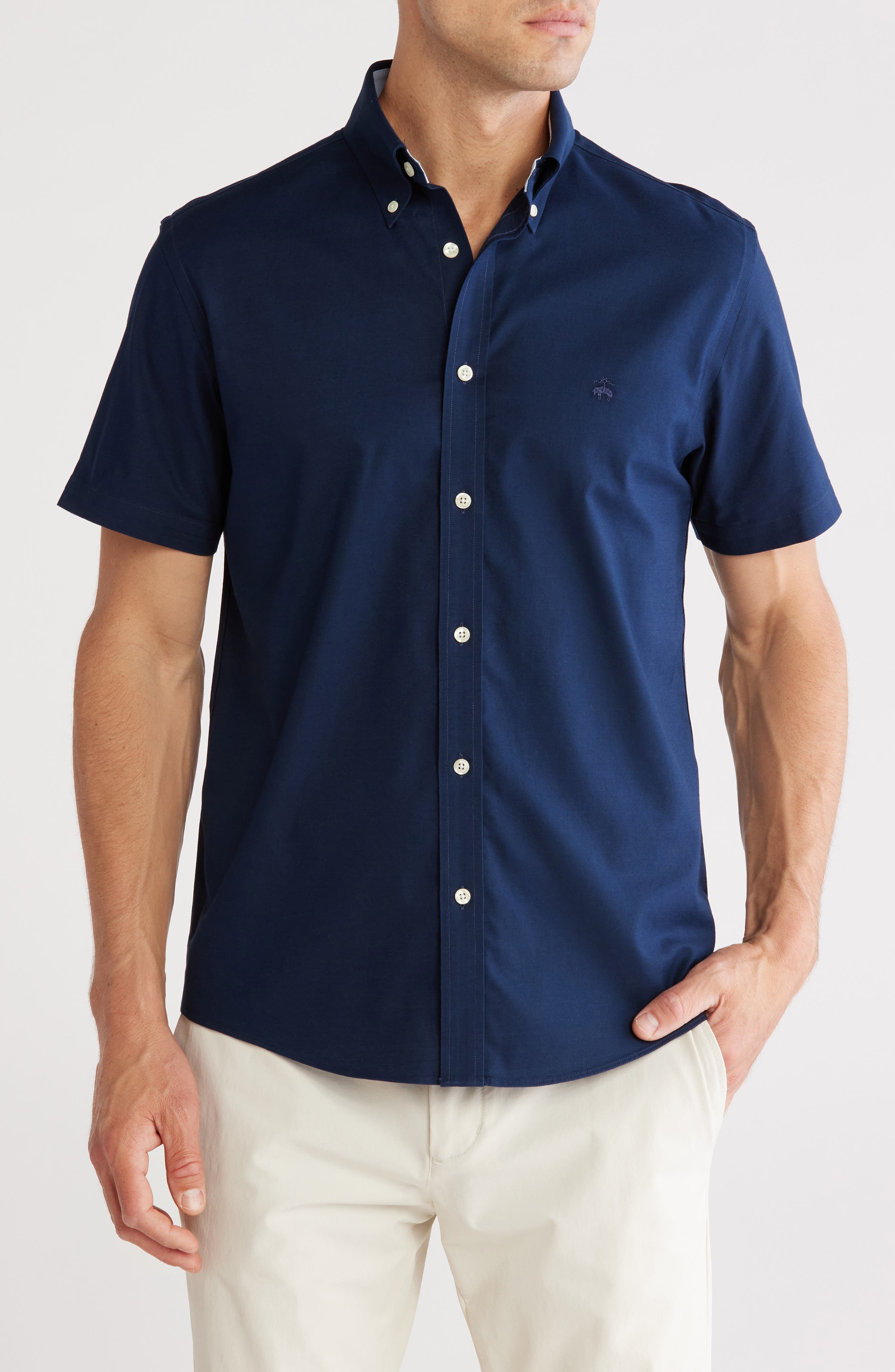Non-Iron Regular Fit Oxford Stretch Short Sleeve Shirt - image 1