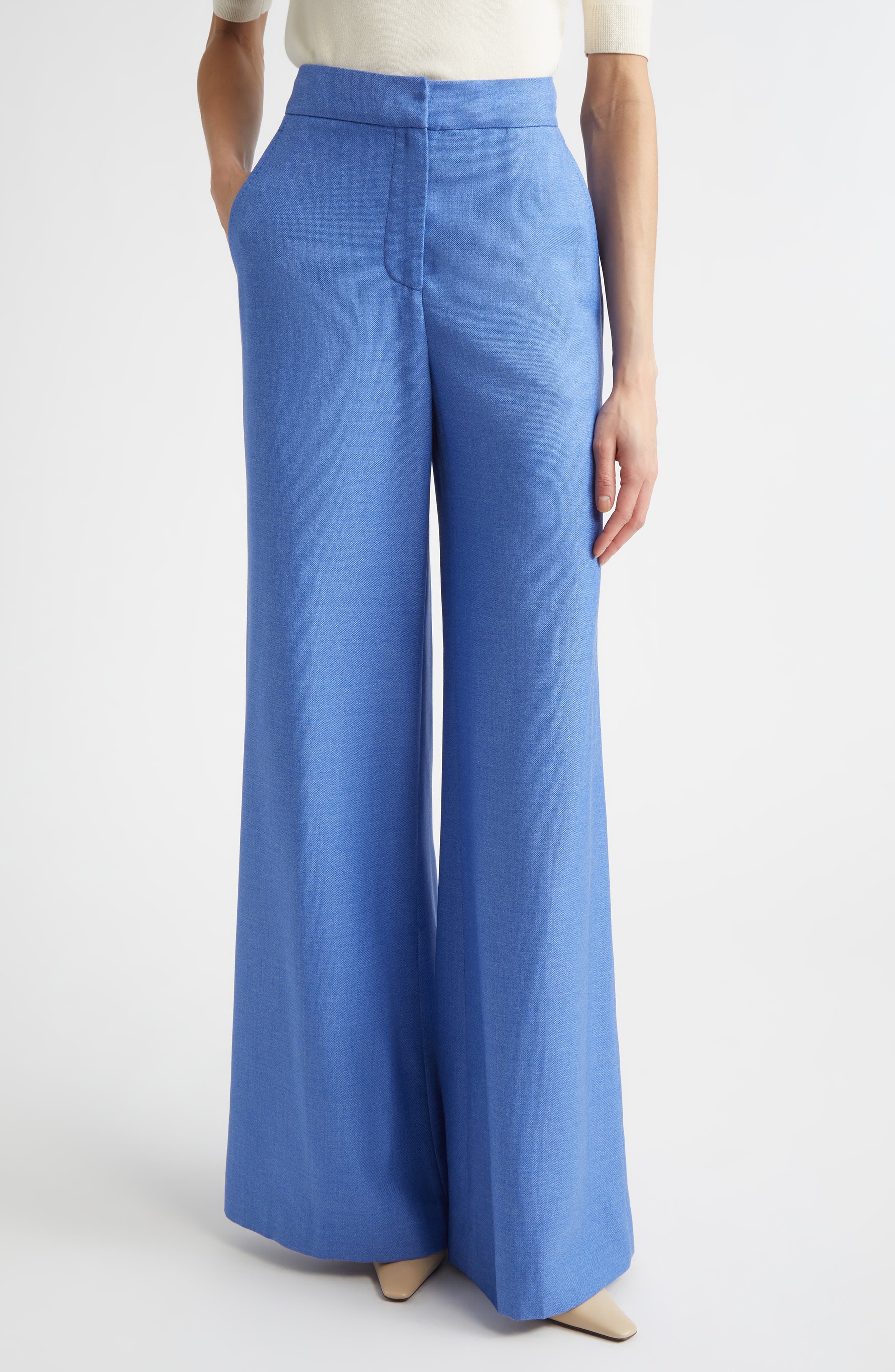 Silk & Wool Wide Leg Trousers - image 1